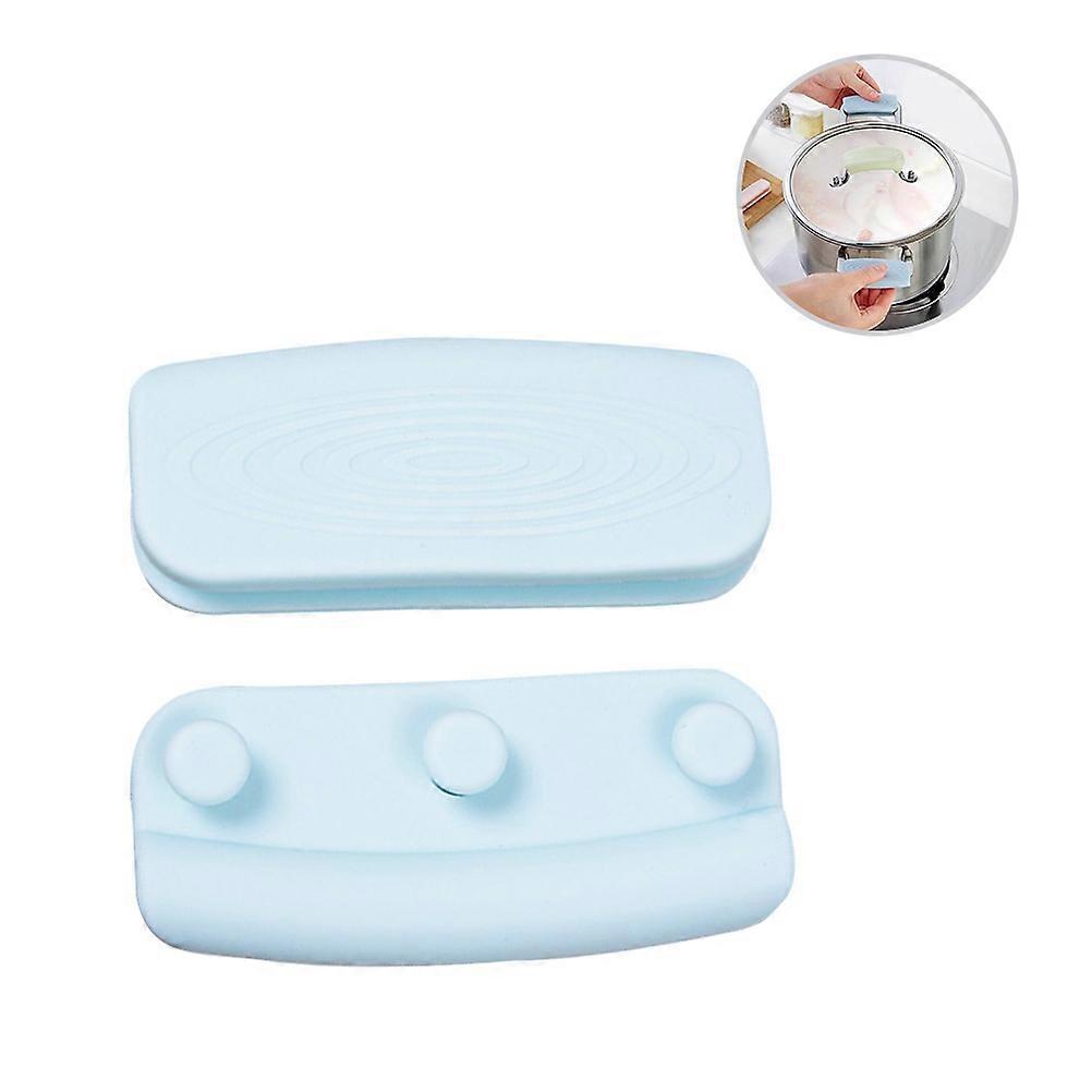 Silicone Pot Handle Sleeve Pot Holder for Kitchen Tools 4Pcs Blue