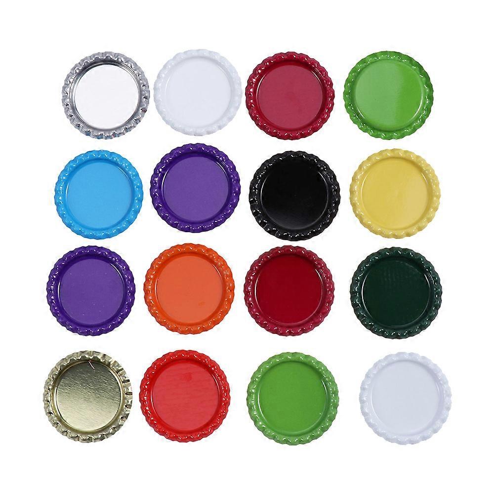 Colorful Can Lids Flat Bottom Diy Crafts Assorted Color for Jewelry Making 100Pcs