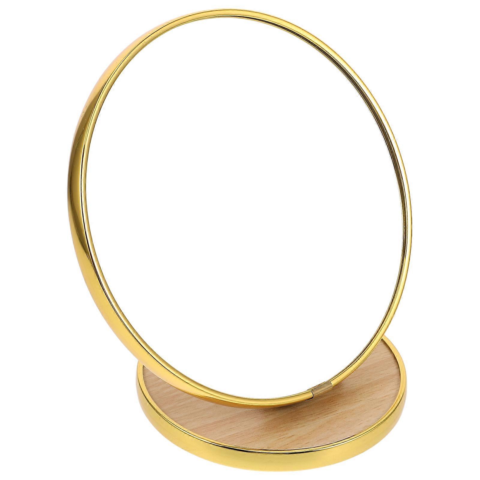 Compact Foldable Round Makeup Mirror Portable Adjustable Angle 2Pcs