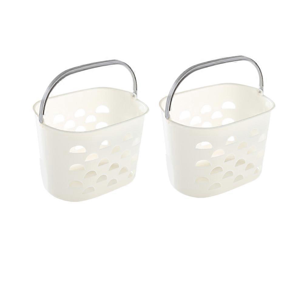 Shower Basket for Storage 4Pcs Portable Plastic Bathroom Storage White