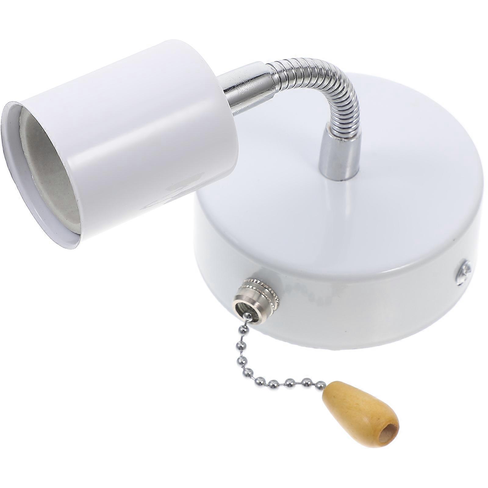 Lamp Bulb Stand Wall Lamp Holder for Decor Use 4Sets White Alloy