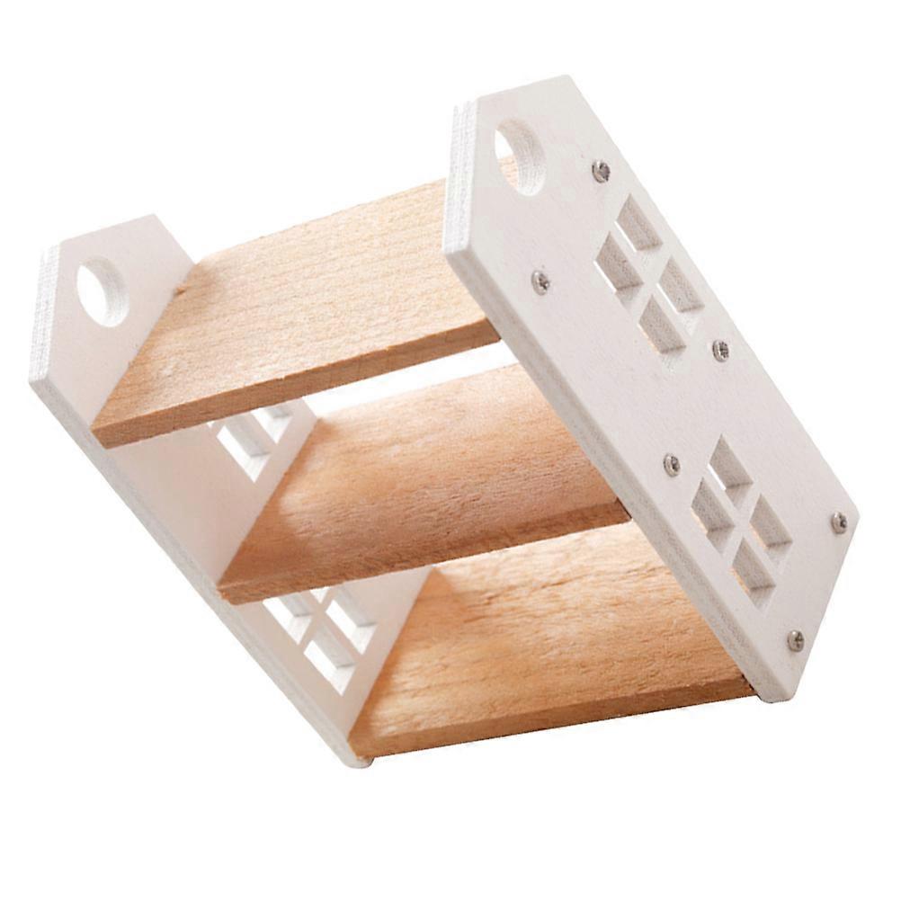 Doll House Bookshelf for Display and Storage 2Pcs Mini Wooden Book Shelf
