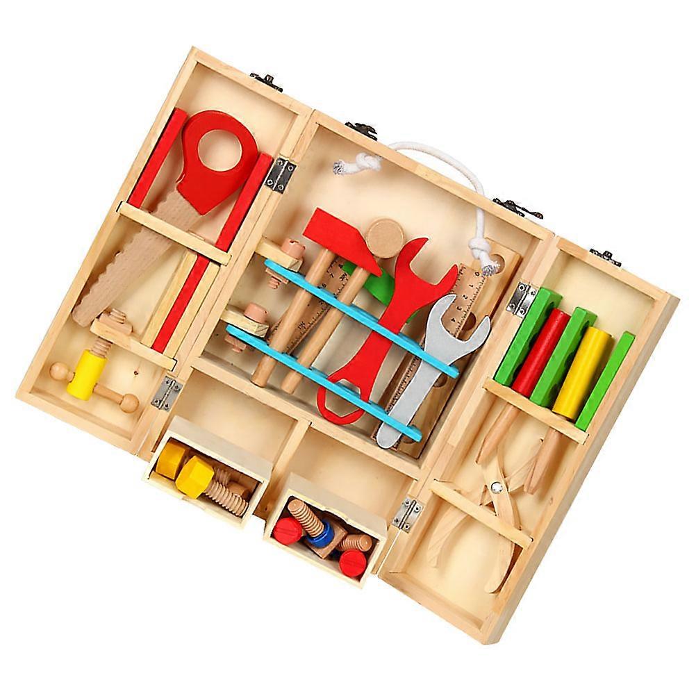 Children Repair Tool Toy Wood Engineering Maintenance Tool for Skill Building 1Set