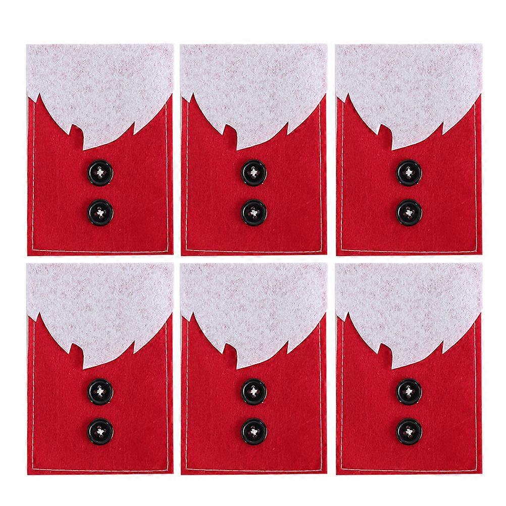 Red Christmas Cutlery Bags for Tableware Use 12Pcs Silverware Storage