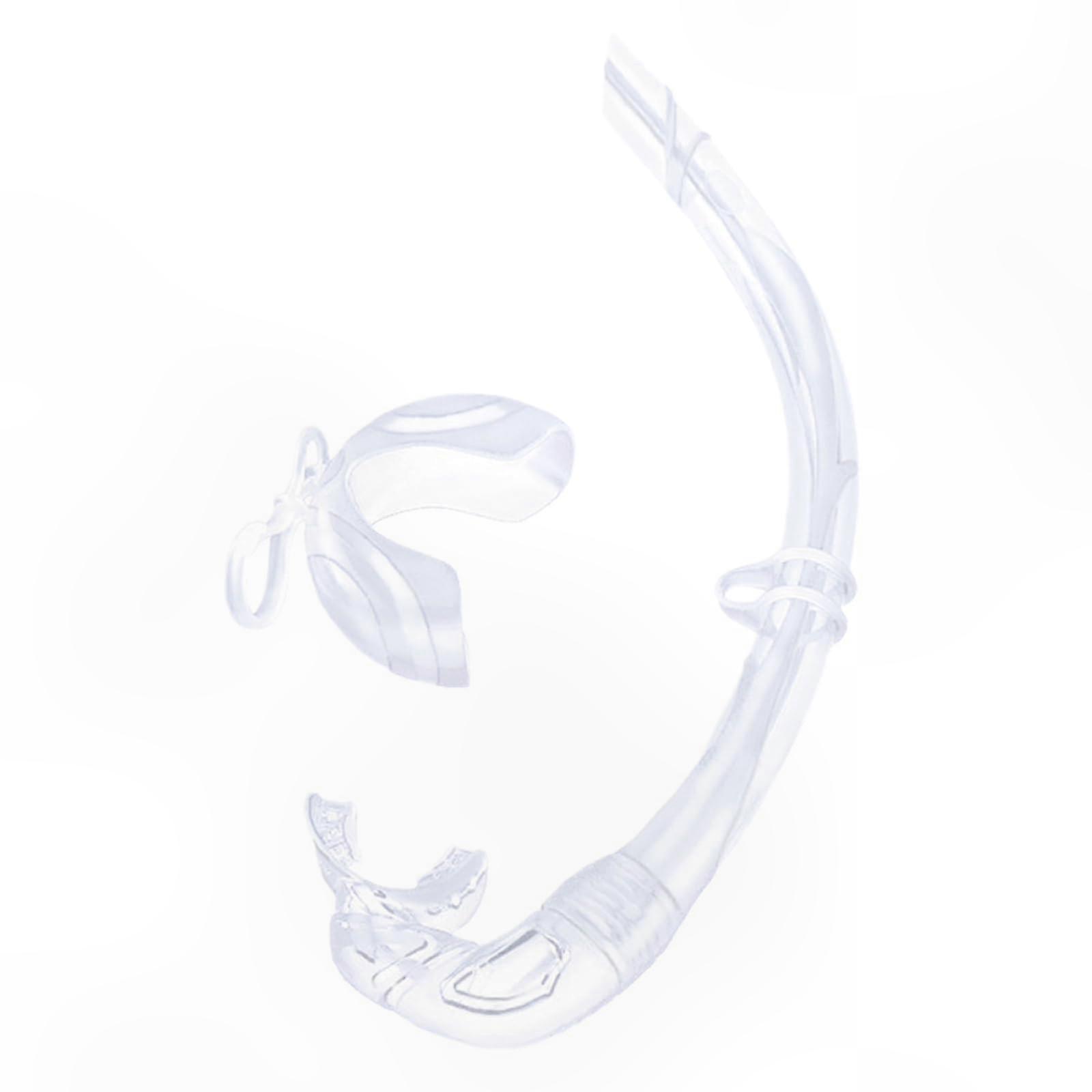 Roll-up Snorkel with Storage Case for Freediving & Snorkeling, Clear Transparent Material, Adult Swimming Gear