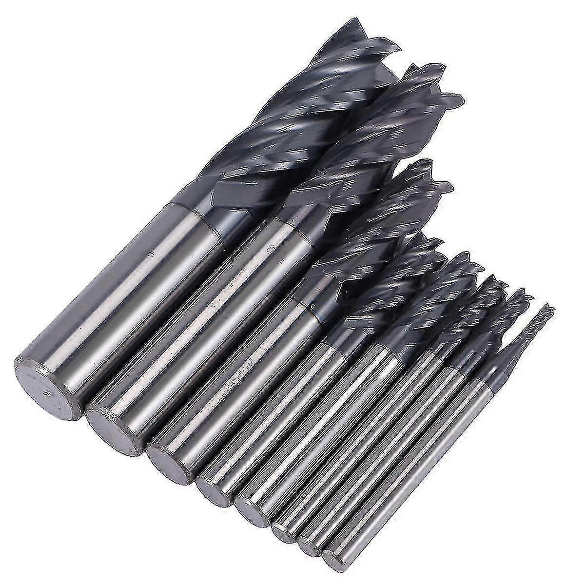 8pcs 2-12mm Carbide End 4 End Set Milling Cutter Tool Kit Cnc Carbide Milling Cutter Spiral Router
