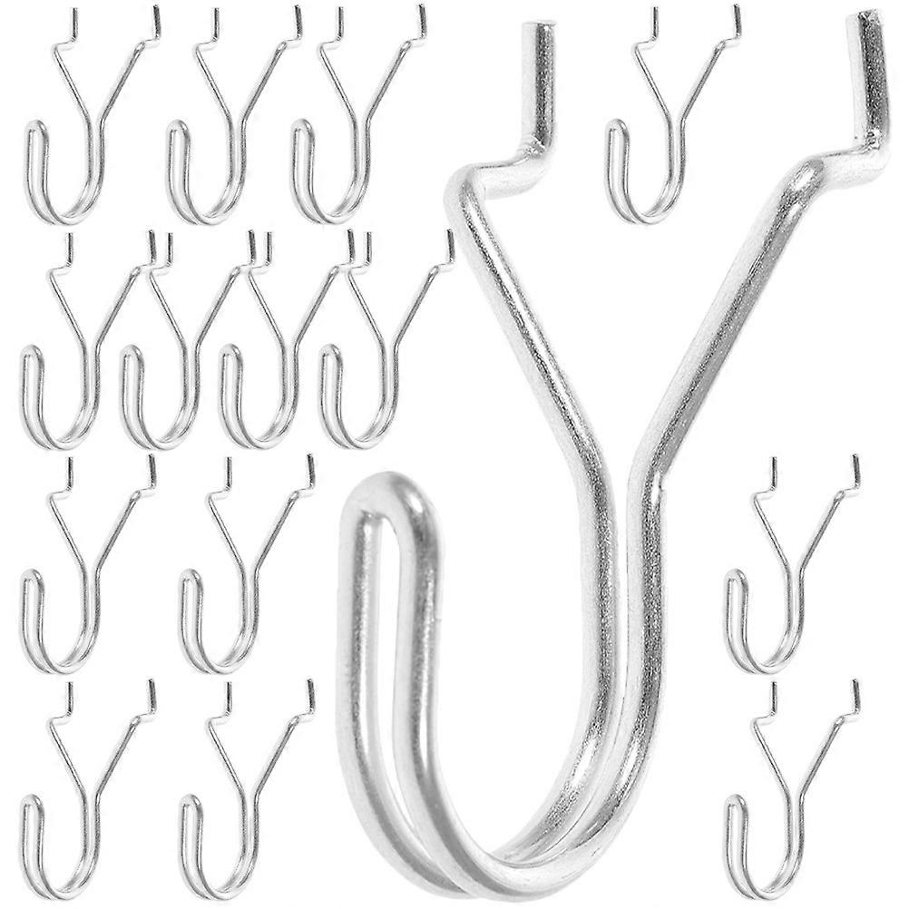 Pegboard Hangers Metal Utility Hooks for Home 60Pcs Silver Iron Hooks
