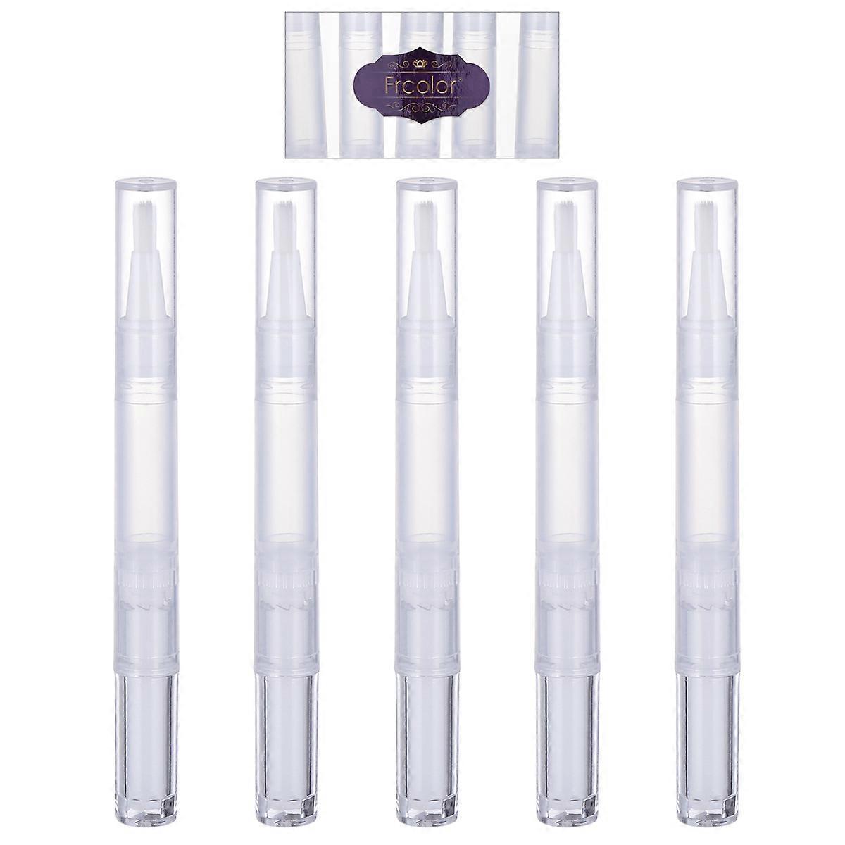 Cuticle Oil Brush Pen 5Pcs 3Ml Applicator Suitable For Nail Oil And Eyelash Growth Lightweight Non-Leaking Design