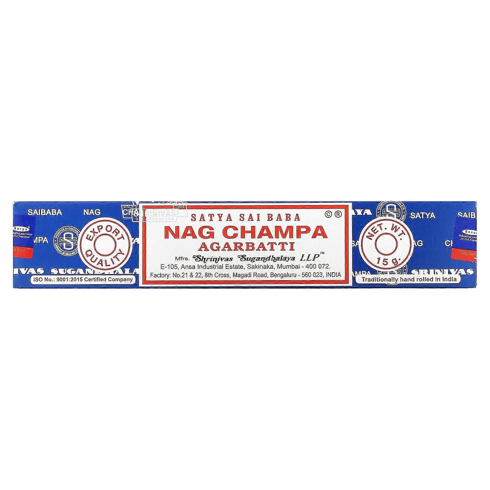 Satya, Nag Champa Agarbatti Incense, 10 Sticks, (15 g)
