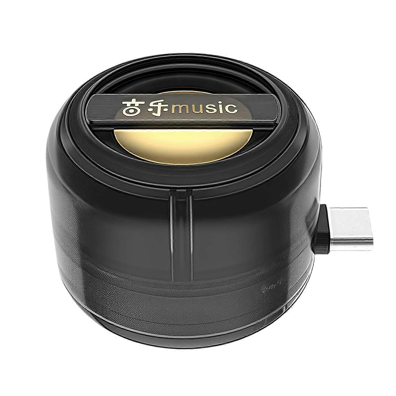 Mini Portable Speaker 5X Amplifier With 3.5mm Jack Typec Port Black Plug And Play For Smartphones Tablets Notebooks