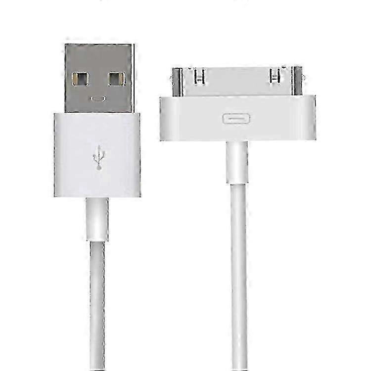 USB Data Cable Compatible with iPad 3, iPad 2, iPad, iPhone 4, 4S, 3GS, 3G & iPod Touch, 1m White Sync Charging Cable