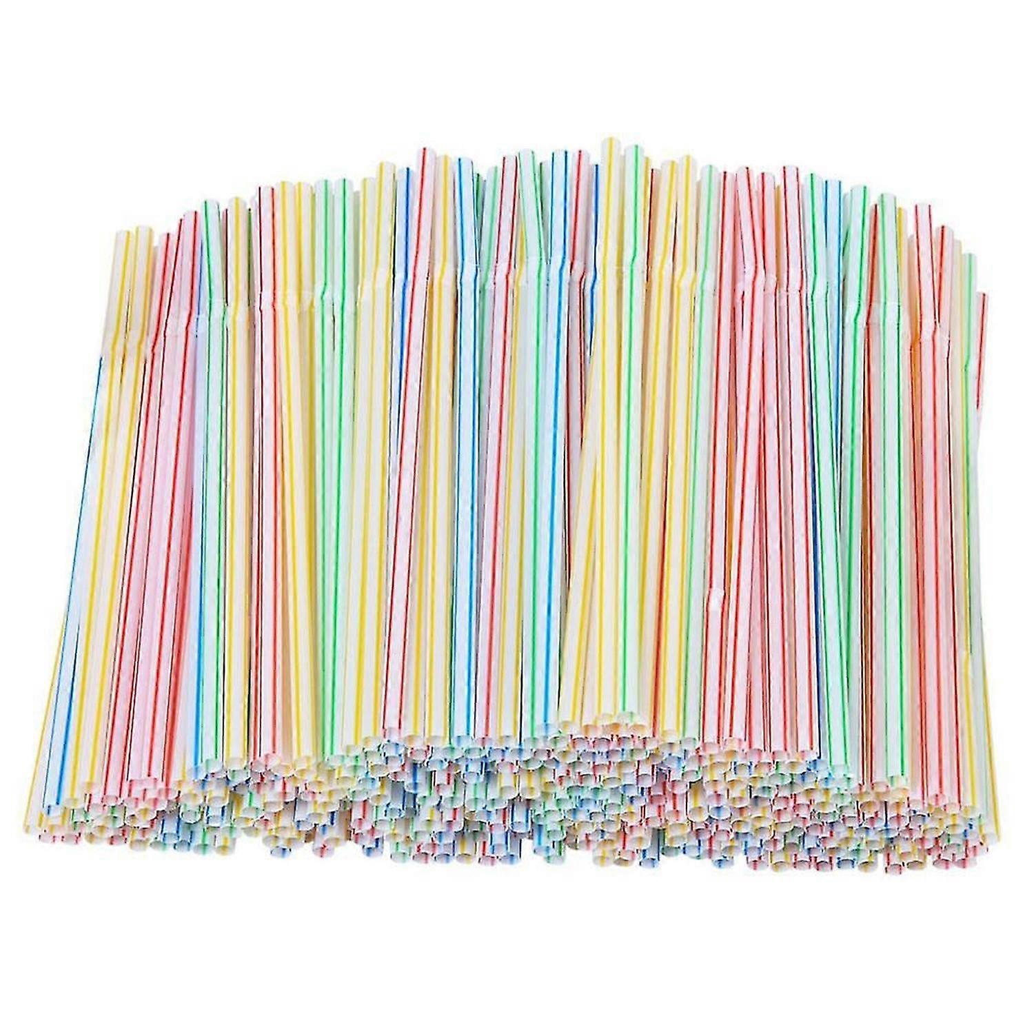 200pcs Plastic Drinking Disposable Straws 8 Inches
