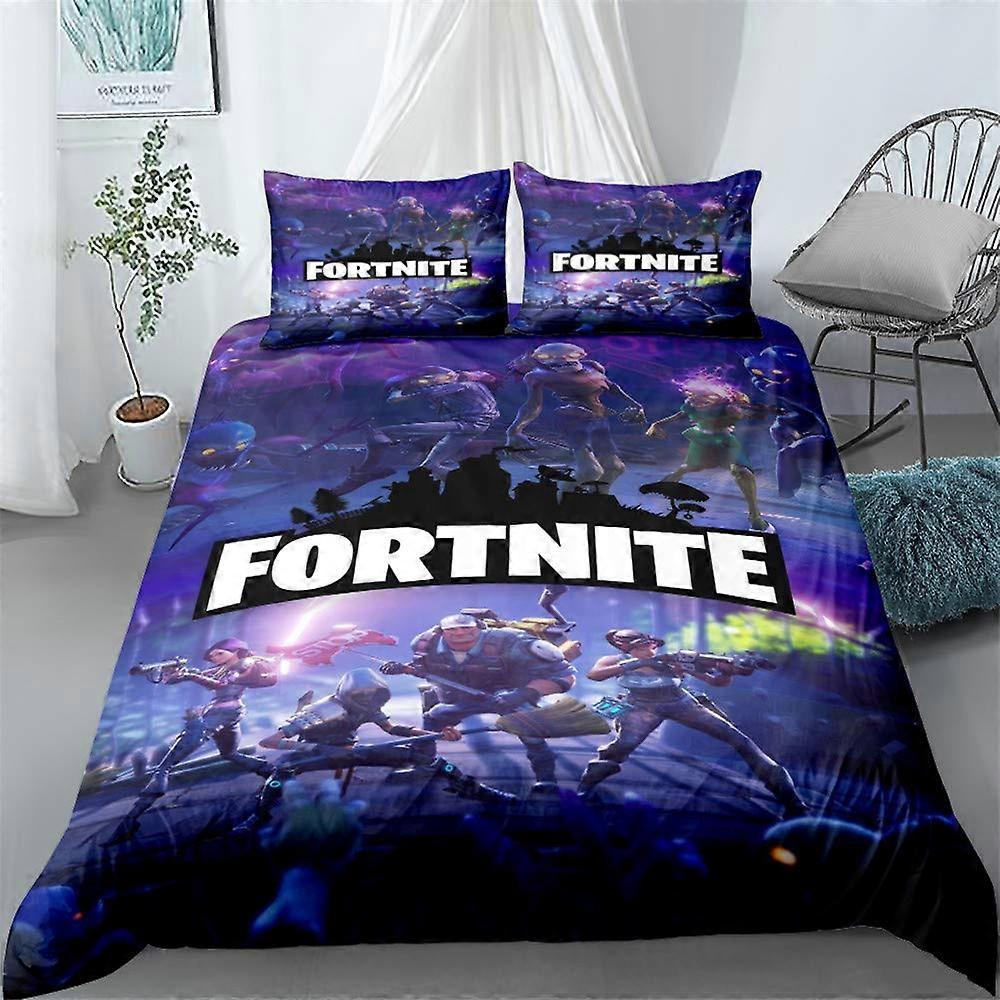 Shooting Game Duvet Cover Set Soft Lightweight Microfiber 3 Piece Bedding With 2 Pillowcases 200x200cm Double A4