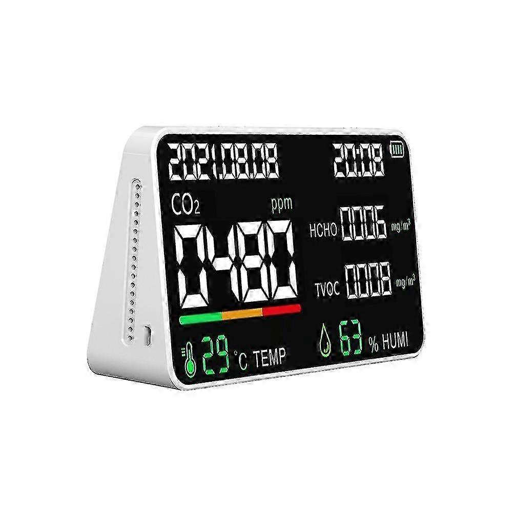 25-26 Co2 Meter Digital Temperature Humidity Tester Carbon Dioxide Tvoc Hcho Detector Air Quality Monitor