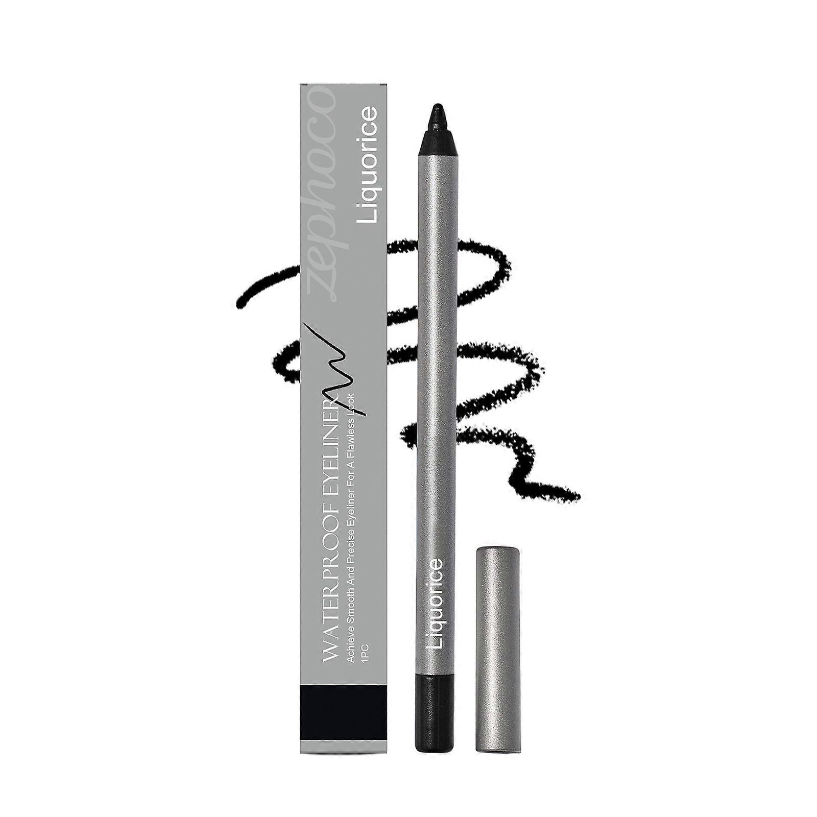 Zephoco Licorice Color Smooth Eyeliner Natural Outline Line Drawing Silky Smear-Proof Makeup Eyeliner