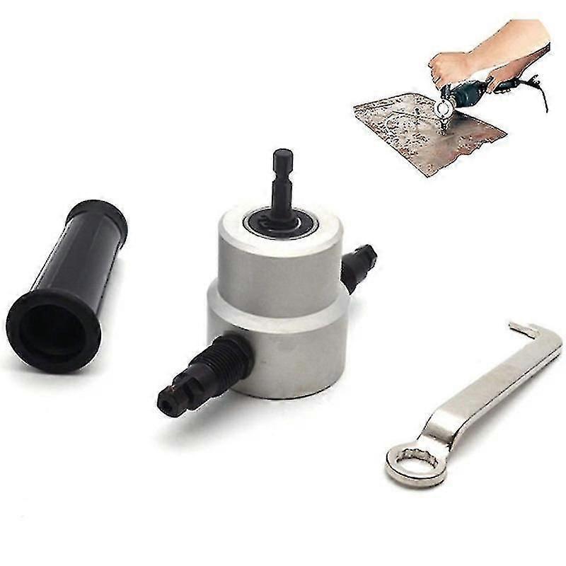 Blech-Nibbler-Anbaugerät für Bohrer Punch Doppelköpfige Blech-Nibbler Elektrische Blechschneider Nibbler Metallschneider Zinnschnipsel