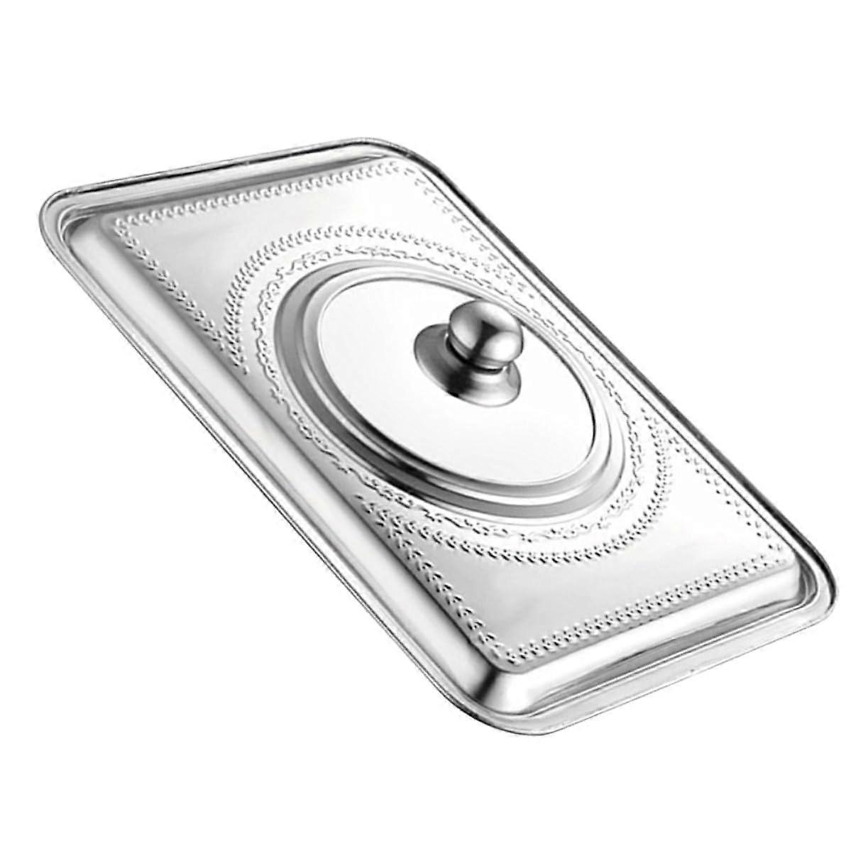 Stainless Steel Pot Lid Rectangular Tray Cover AntiOil Splashing Protector For Kitchen And Restaurant Visible Design