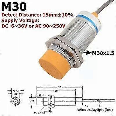Inductive Proximity Sensor Switch Detect Metal Sensor Switches AC DC NPN PNP NO NC 1-15mm Detection Distance Automation Sensing