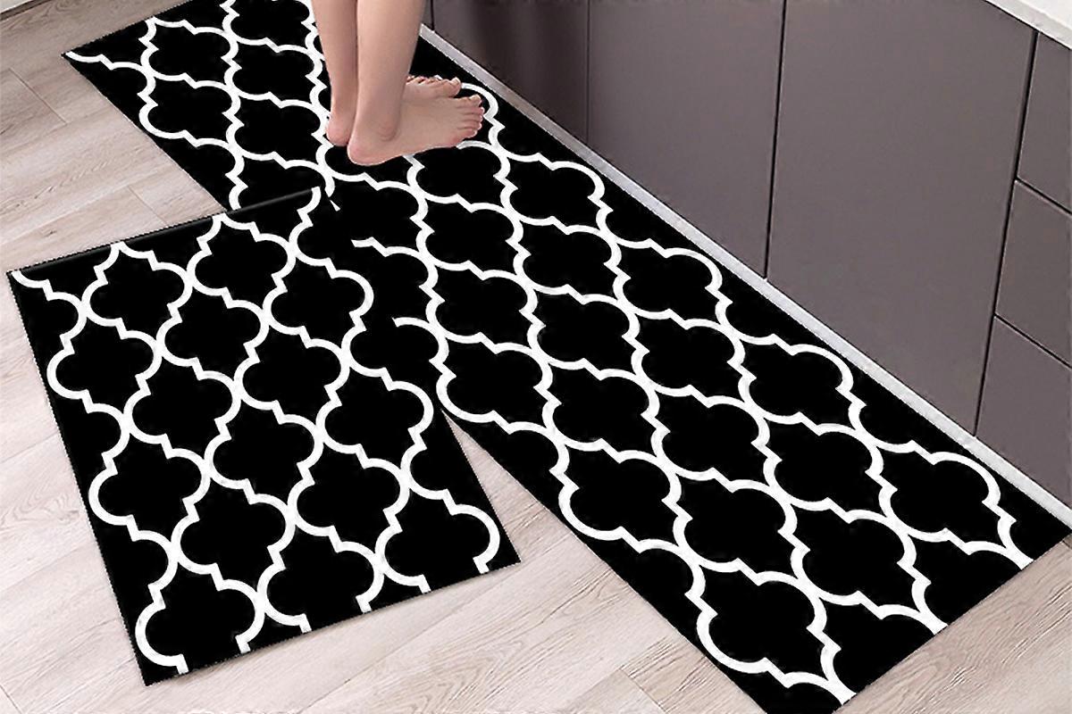 2 PCS Entryway Rug Door Mats Non-Slip Rubber Backing For Kitchen