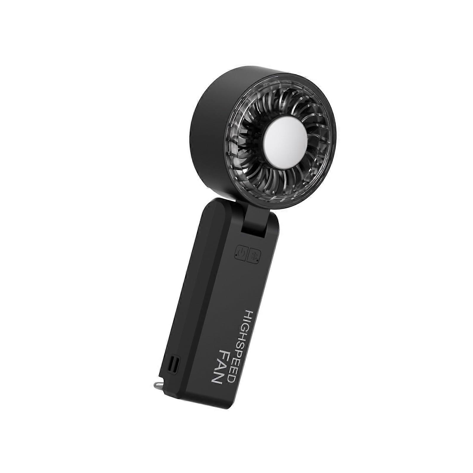 USBPowered Handheld Fan  9m/S Breeze, 100 Adjustable Speeds, Quiet USB Rechargeable, Travel/Office/Home Use, Black