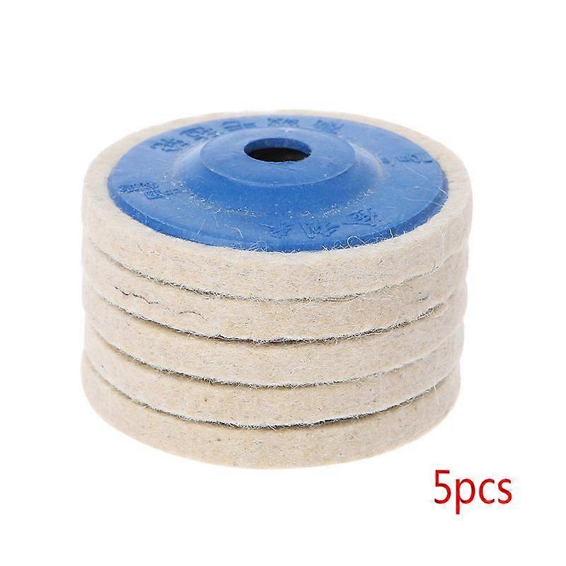 5Pcs 4'' Round Polishing Wheel Felt Wool Buffing Polishers Pad Buffer Disc Tools