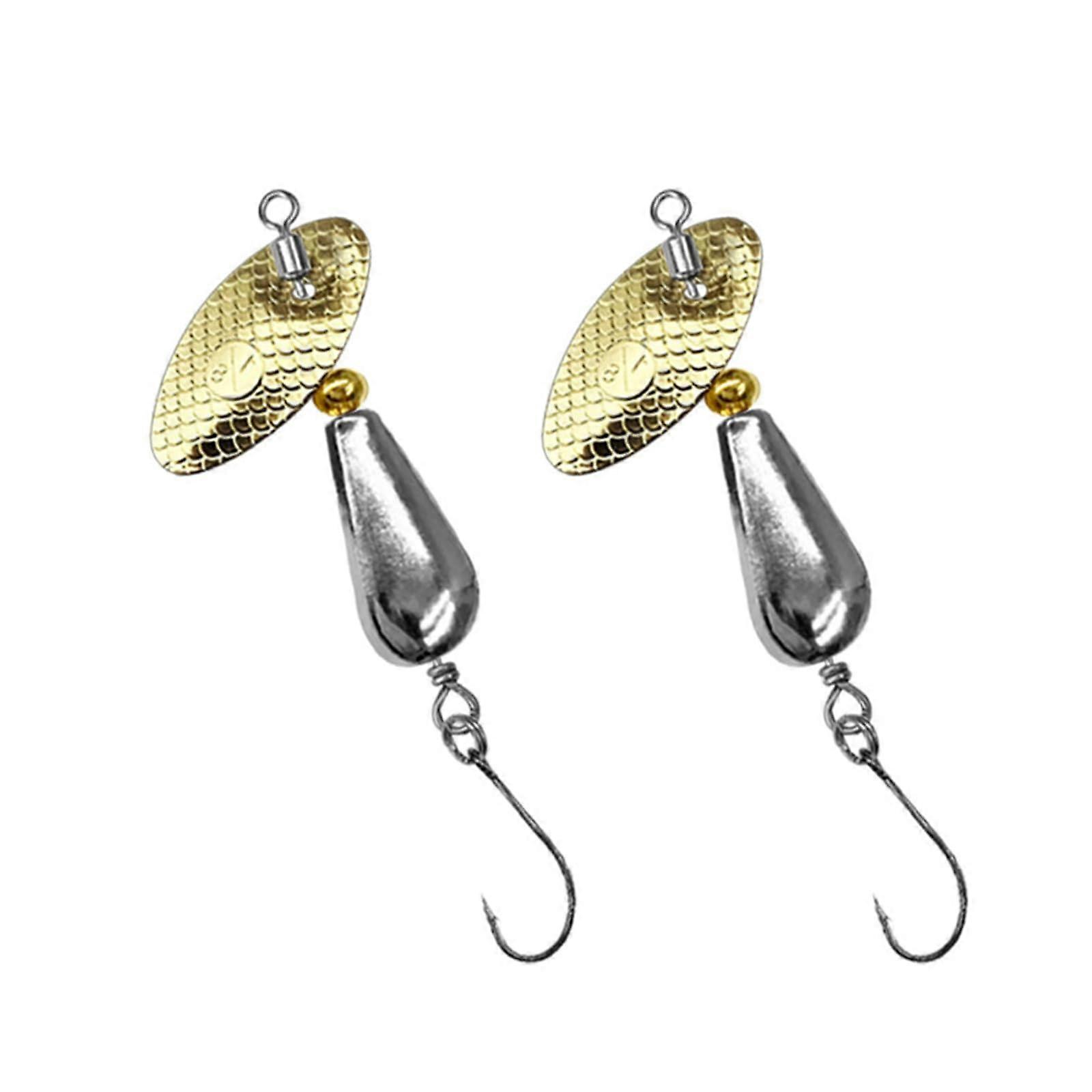 Fishing Sequins Baits 2Pcs Set With Hook Rotating Hard Lures Spinner Metal Spoons 7g Silver