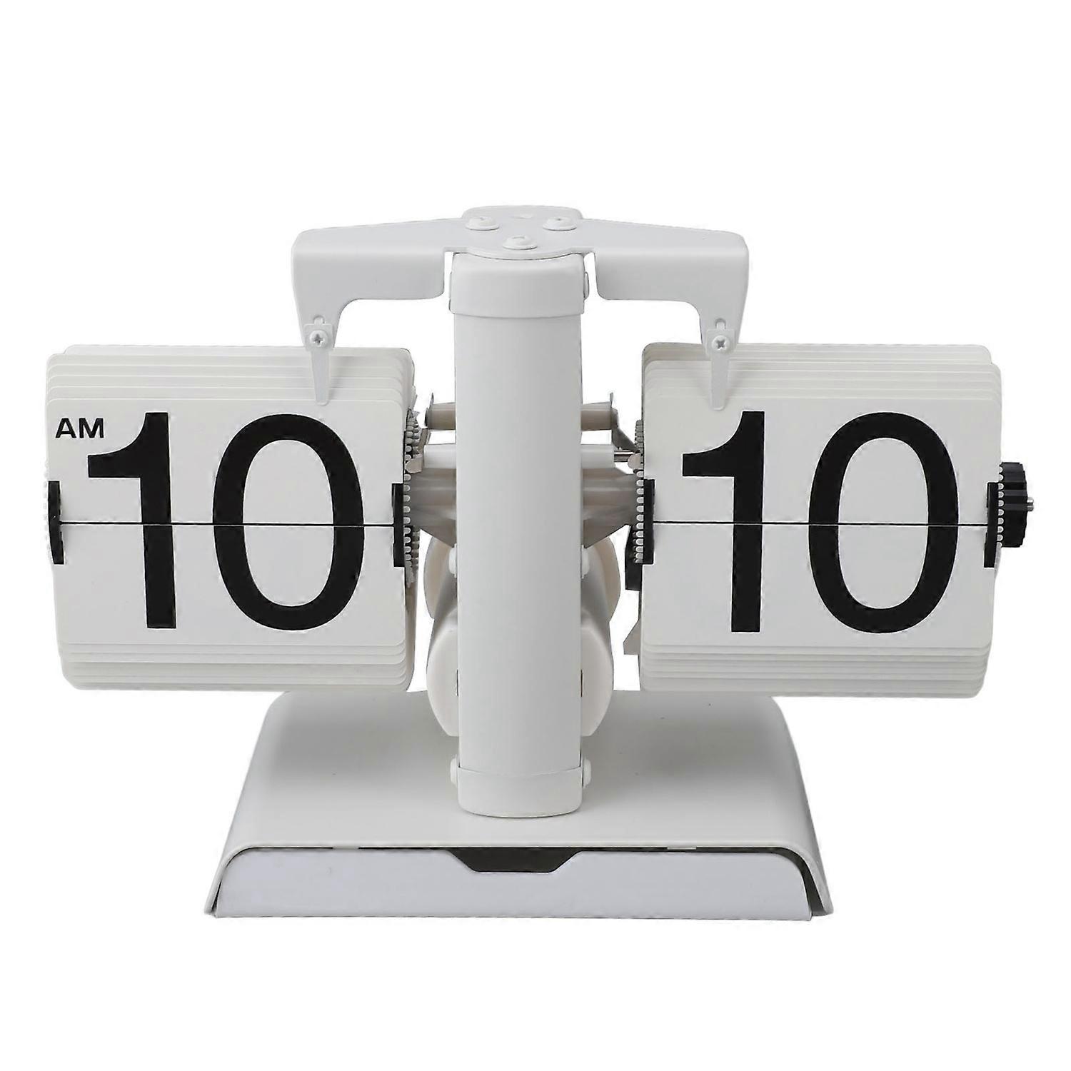 Flip Down Clock Automatic Mechanical Page Turning Clock for Living Room Office Retro Style