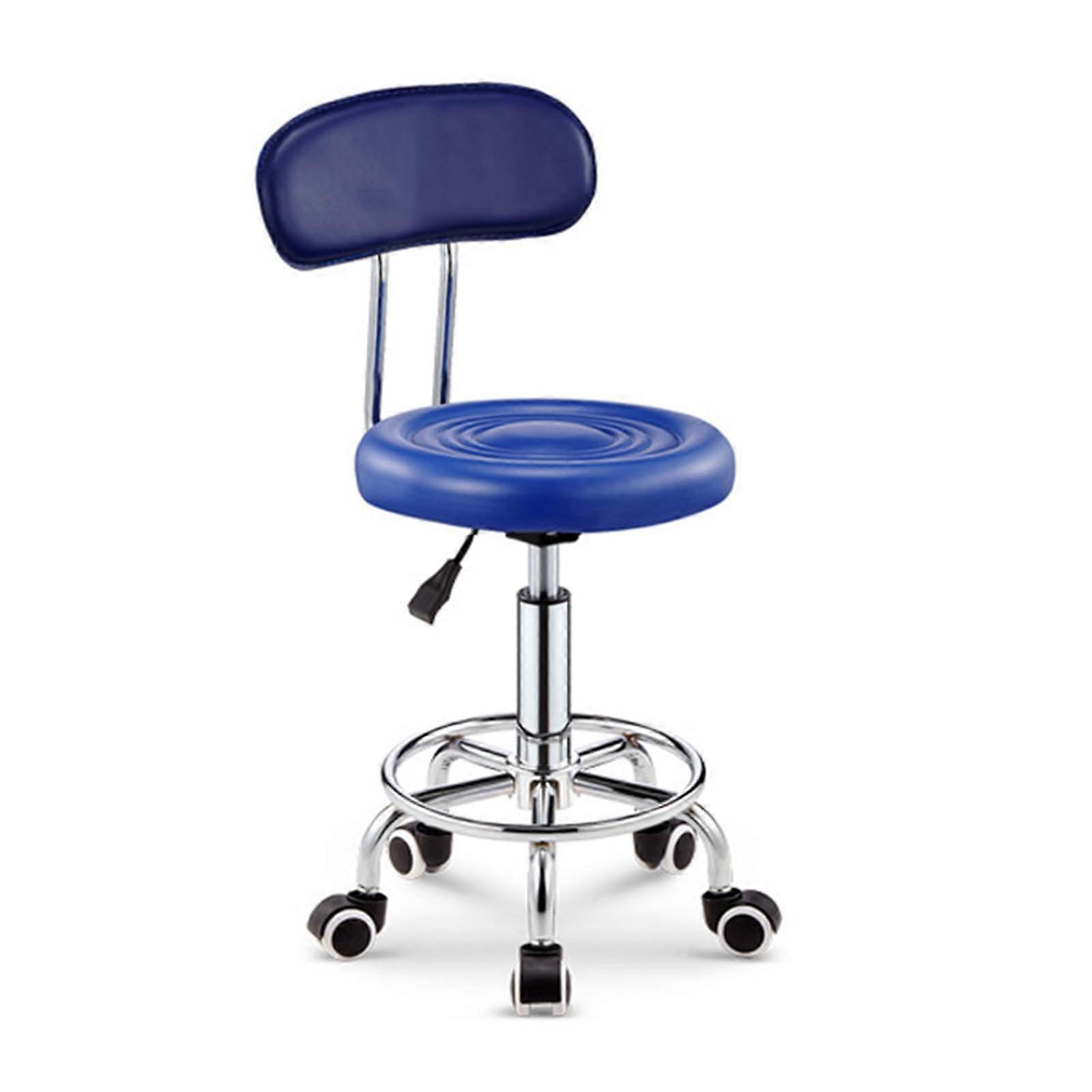 Ergonomic Saddle Stool with Back Support Adjustable Height PU Leather Drafting Stool Model A2 Wheeled Home Office