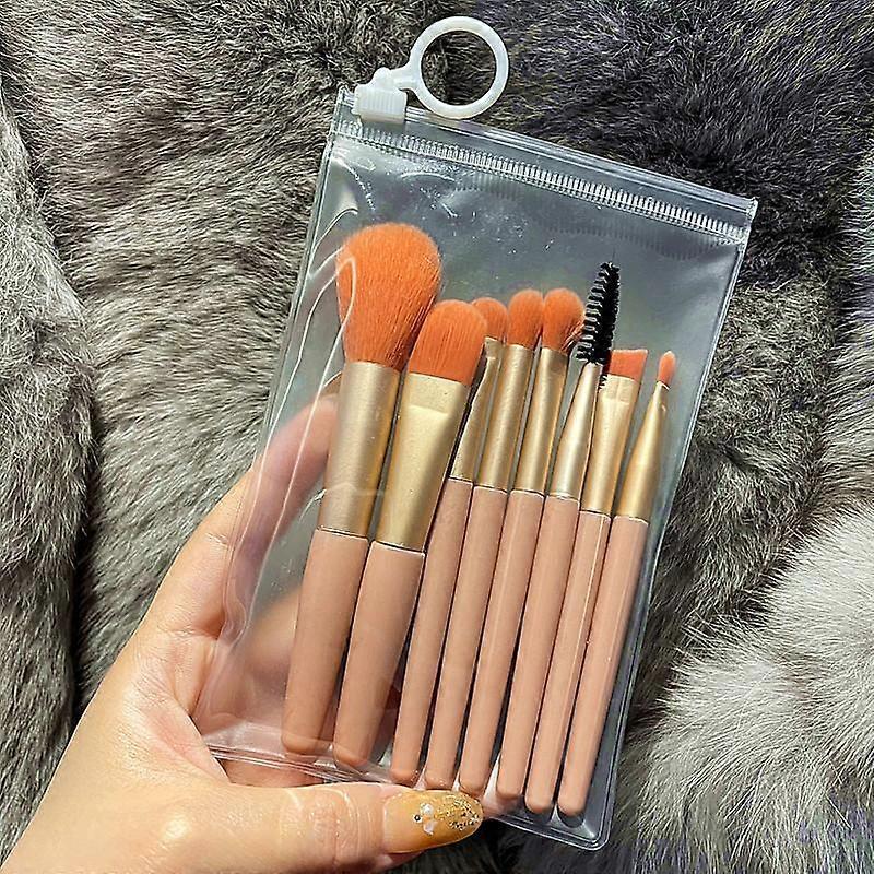 8 stuks mini make-upkwastenset Blusher Oogschaduwkwast Losse poeder Foundation applicators Cosmeticakwasten Make-uptools ZPG