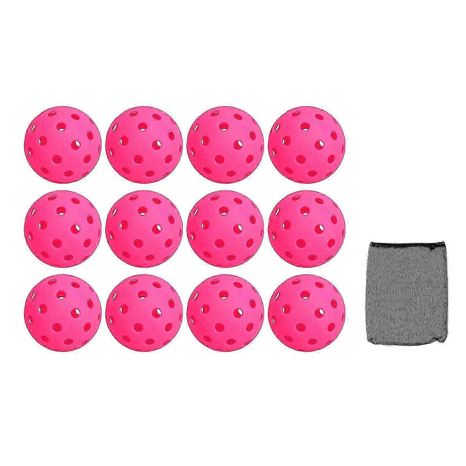 12pcs 74mm 40 τρύπες Pickleballs pe πλαστικές υψηλής ελαστικότητας Pickleball υπαίθριες μπάλες τρυπών f26