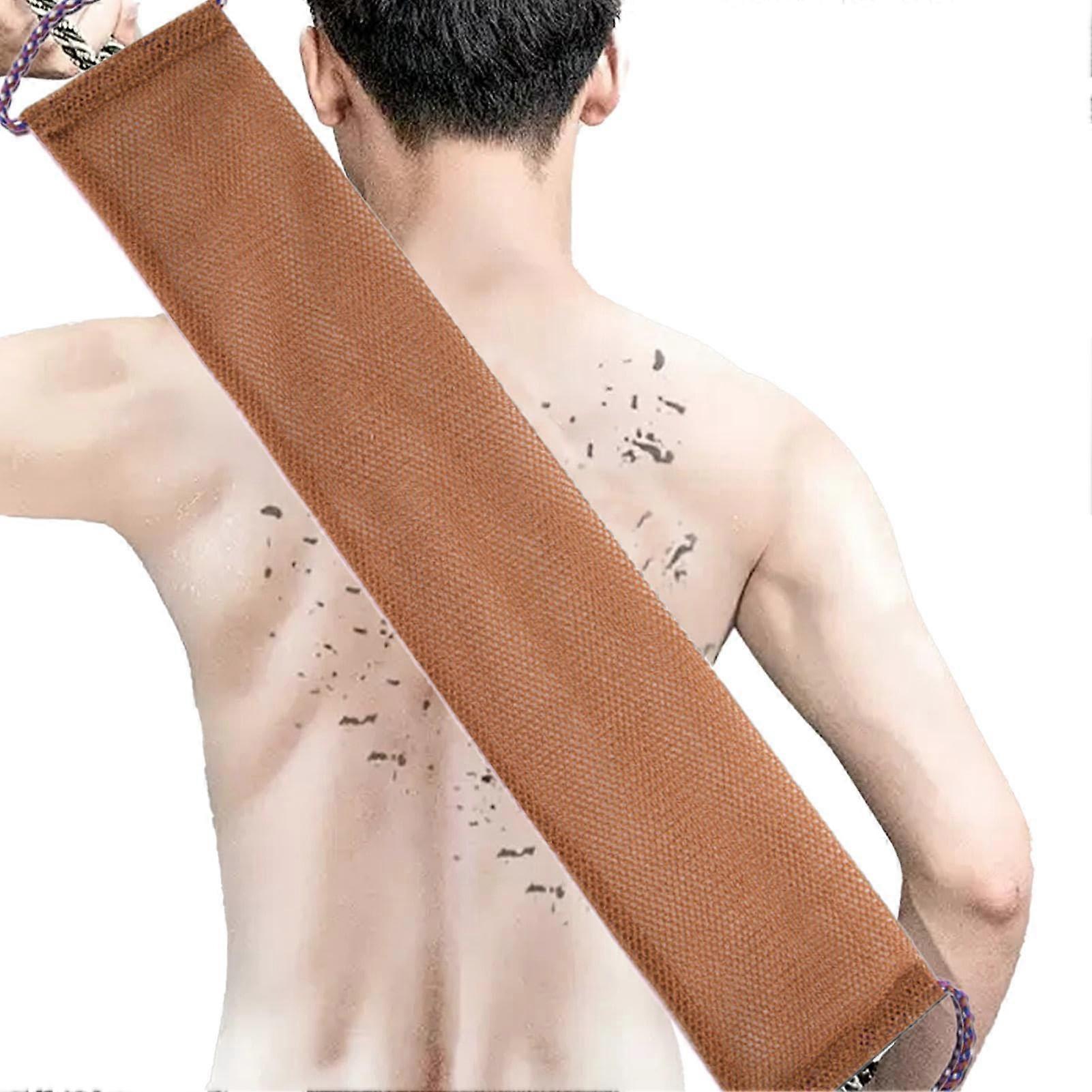 Back Washing Towel Back Scrub Cloth For Shower Deep Cleansing Mud Scrubbing Tool Brown All Skin Types