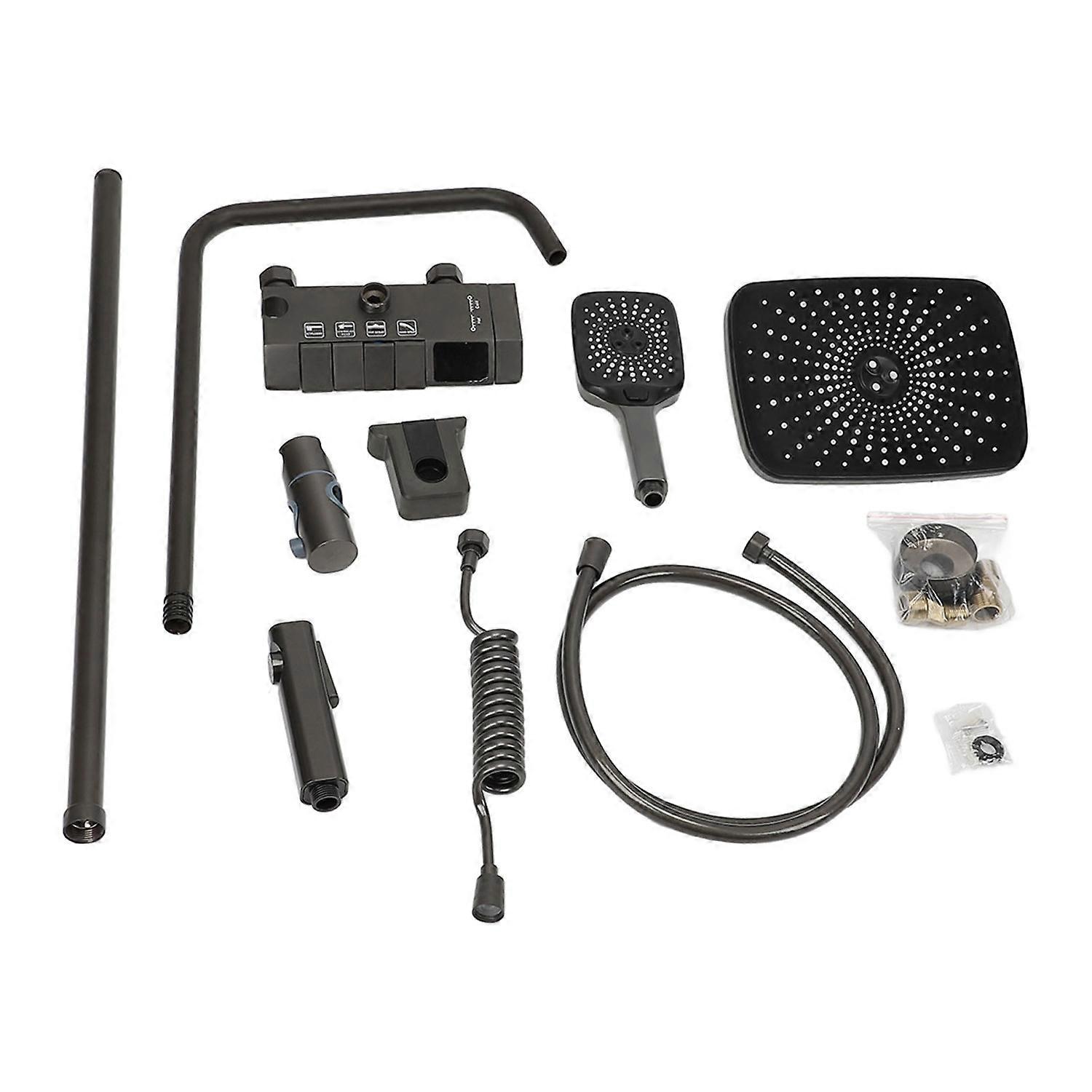 Rainfall Shower Head Set Push Button High Pressure Multiple Water Spray Modes Shower System for Bath