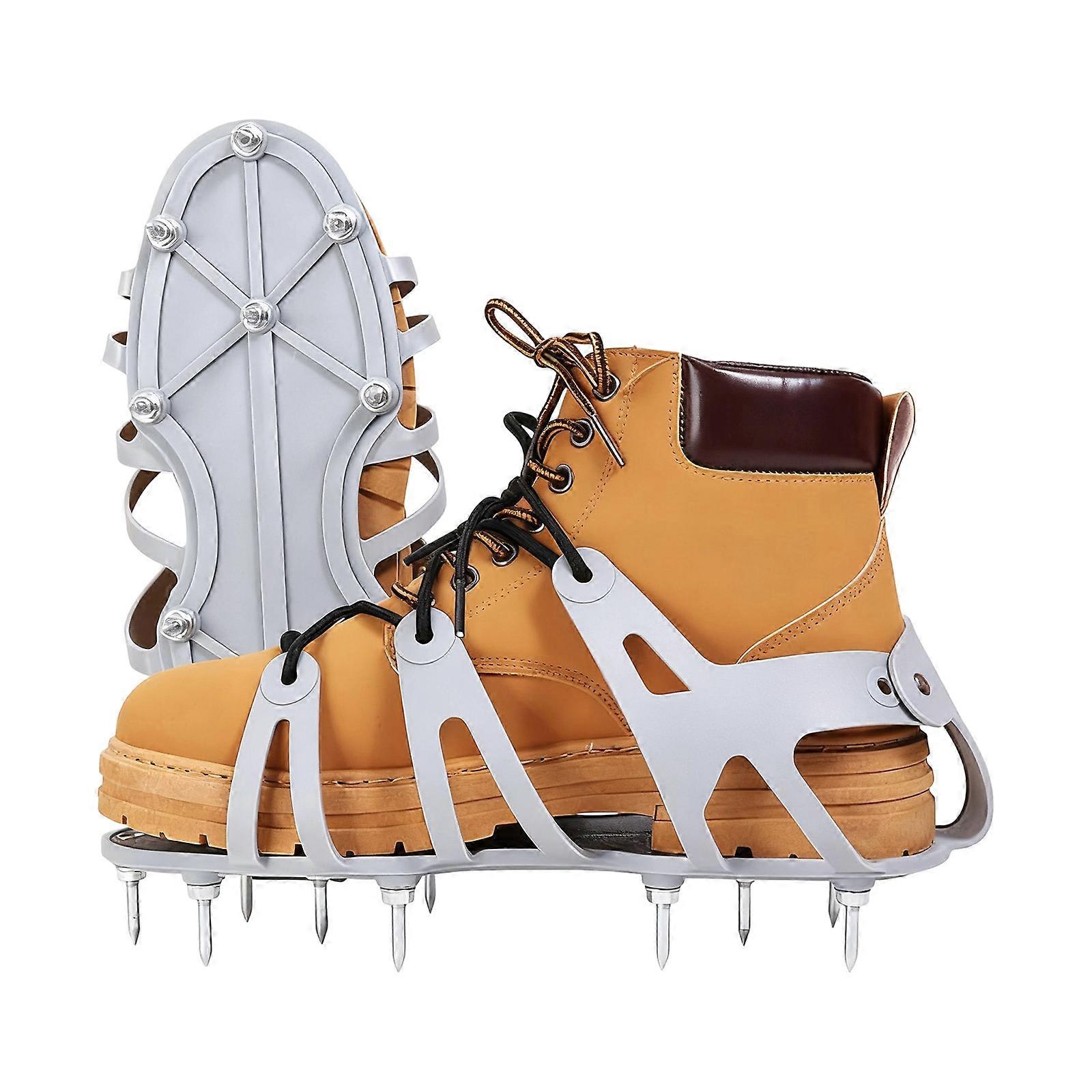 Adjustable Lawn Aerator Shoes with Spiked Adjustable Wrap Around Lacing Gardening Grass Aeration Grass Fertilization Multicolor