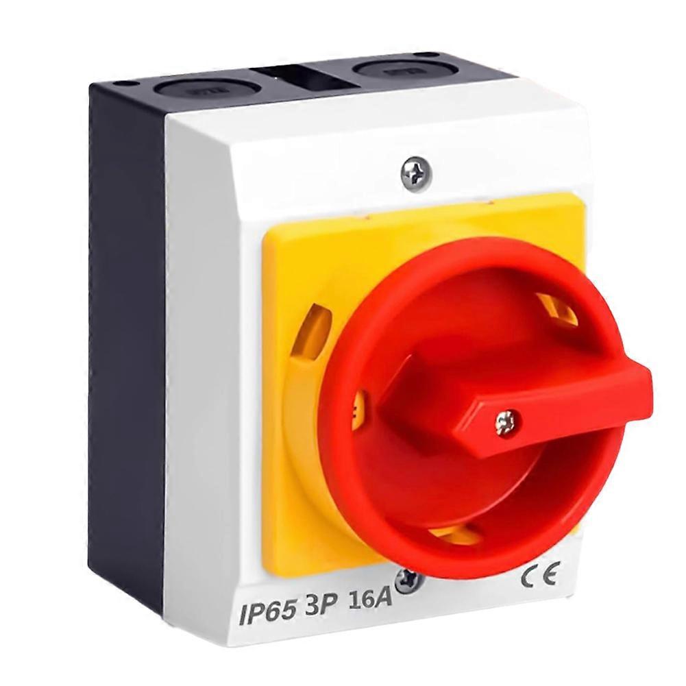 Main Switch Circuit Breaker 16A 3Pin Rotary Switch with Plastic Housing IP65 Isolator Switch Load Disconnect Switch