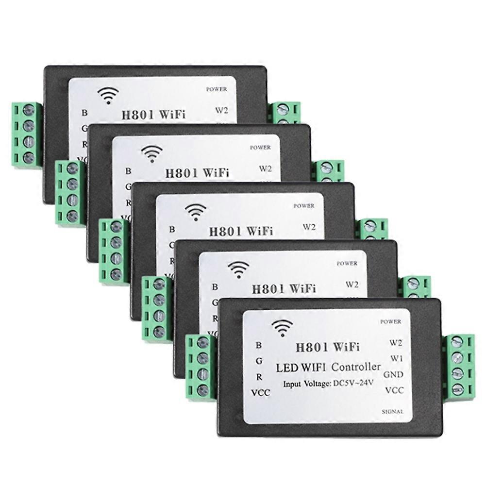 5PCS H801 RGBW LED WIFI Controller LED RGB Controller DC5-24V Input for 5050 2835 3528 SMD LED Strip Light Tape Ribbon