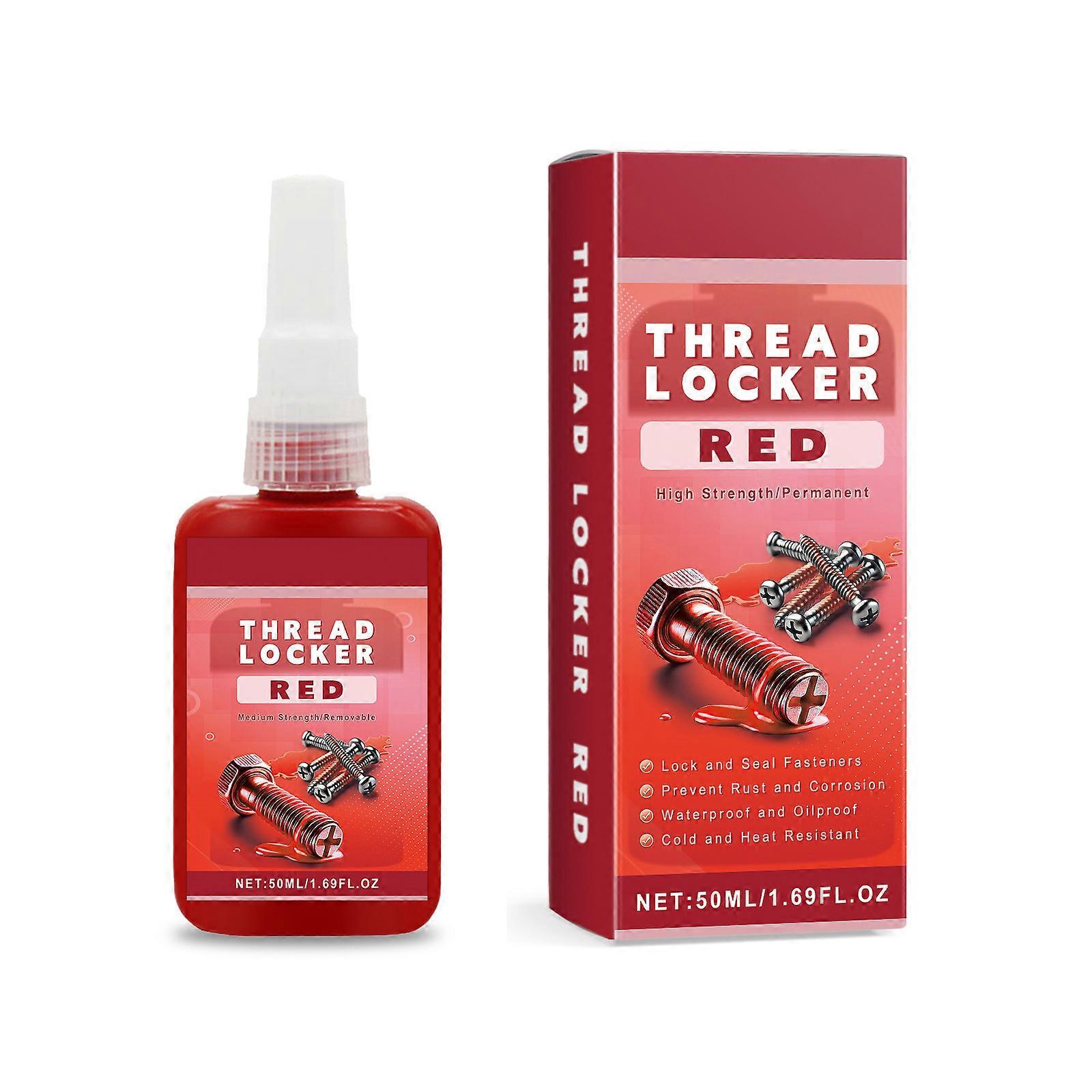 Sturdy Threadlocker Epoxy 50ml Bottle Prevents Loosening Withstands Harsh Conditions for Technical Professional  Red