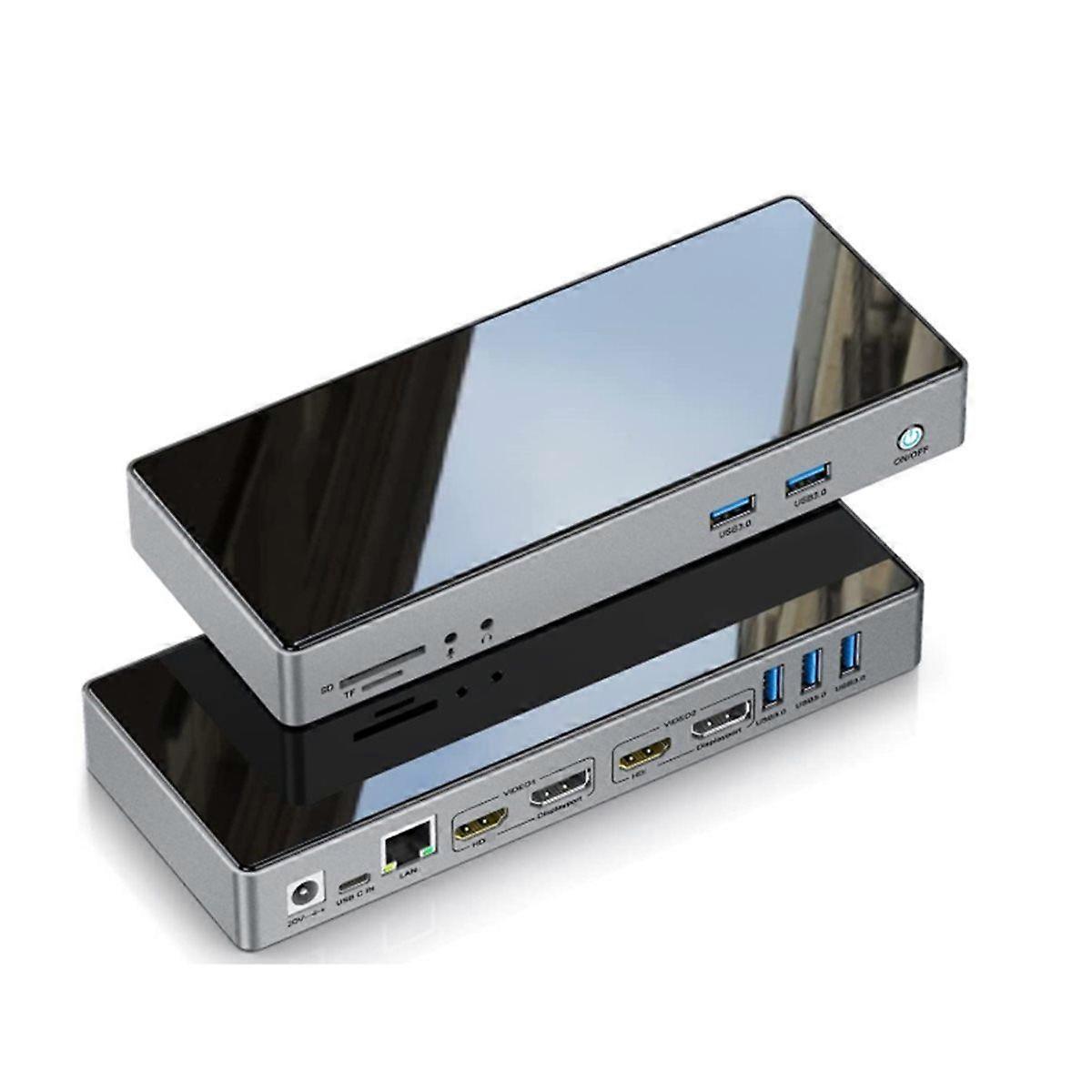 16In1 Type-C USB 3.0 Docking Station USB C Docking Station with Dual Monitor 4K -Compatible 5K Tripl