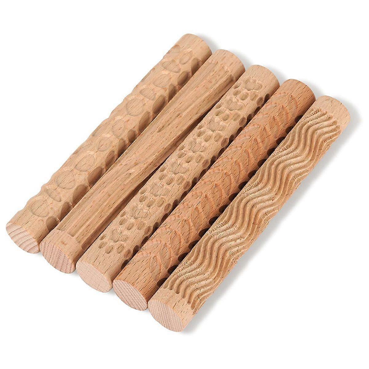 Wooden Texture Mud Pressed Roller Pattern Roller Rod Embossed