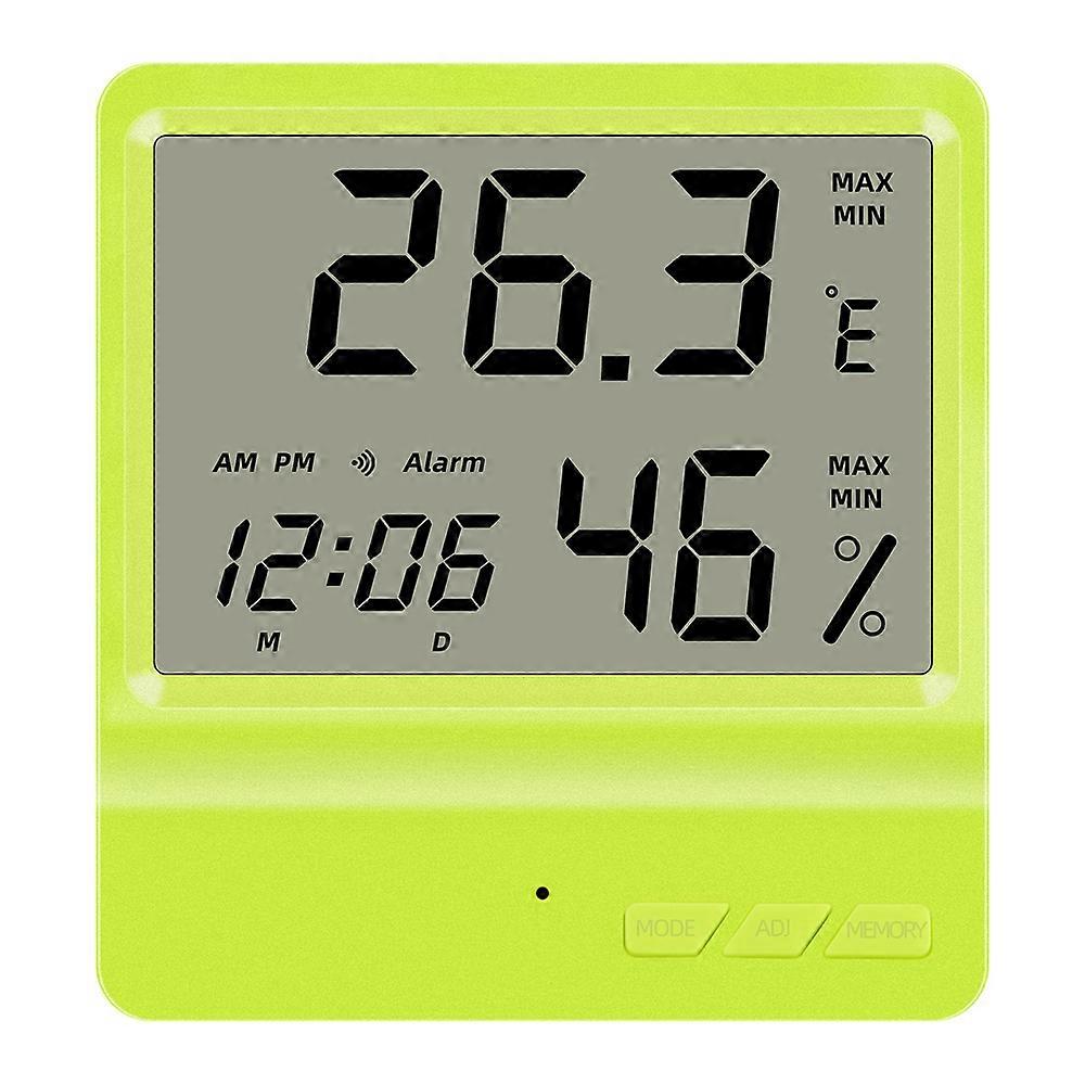 LCD Display Clock Temperature Humidity Meter Multi-function Household Indoor Standing and Wal Hanging Thermometer Hygrometer