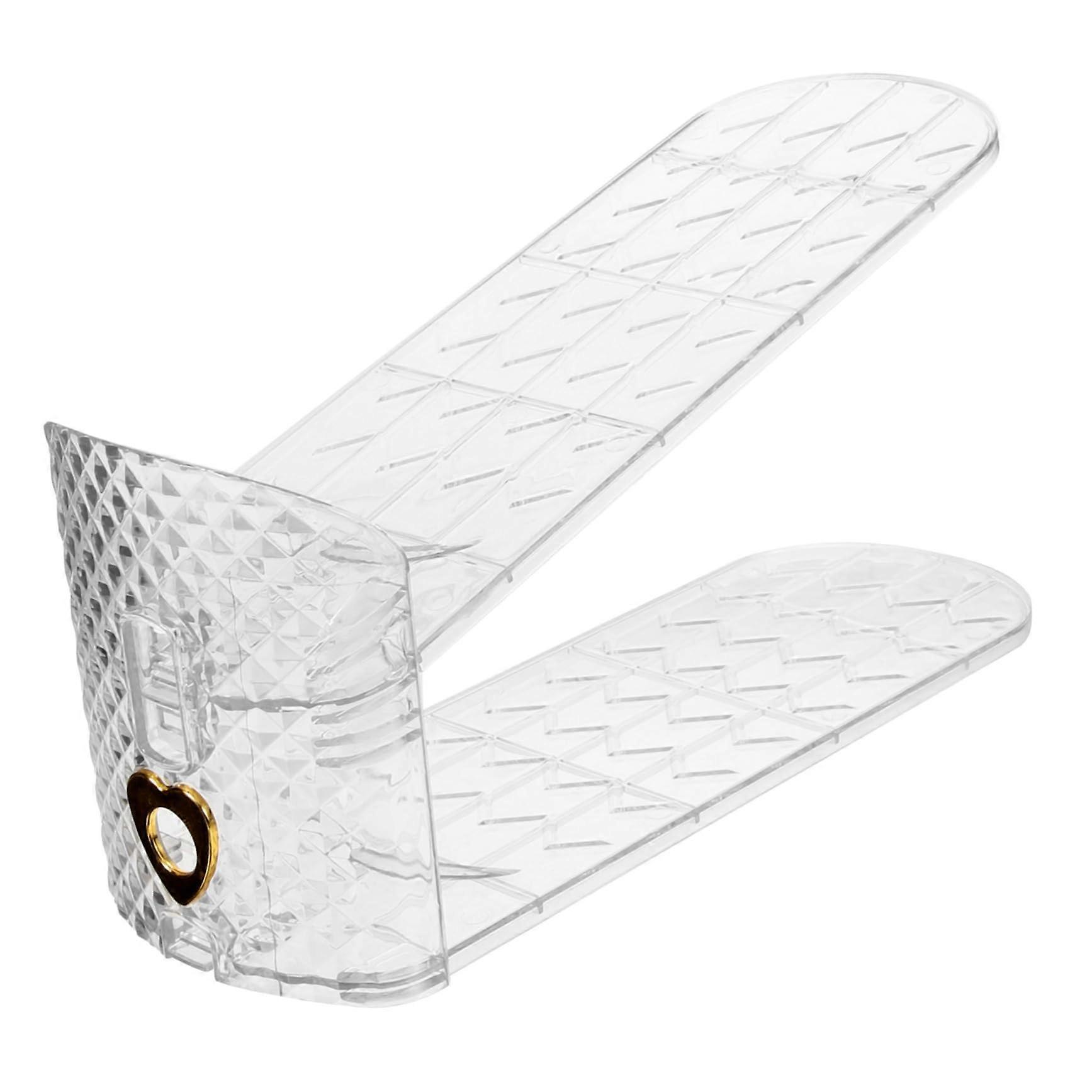 Shoe Rack Organizer with Adjustable Slots Space Saving Transparent Design for Closet and Home Storage