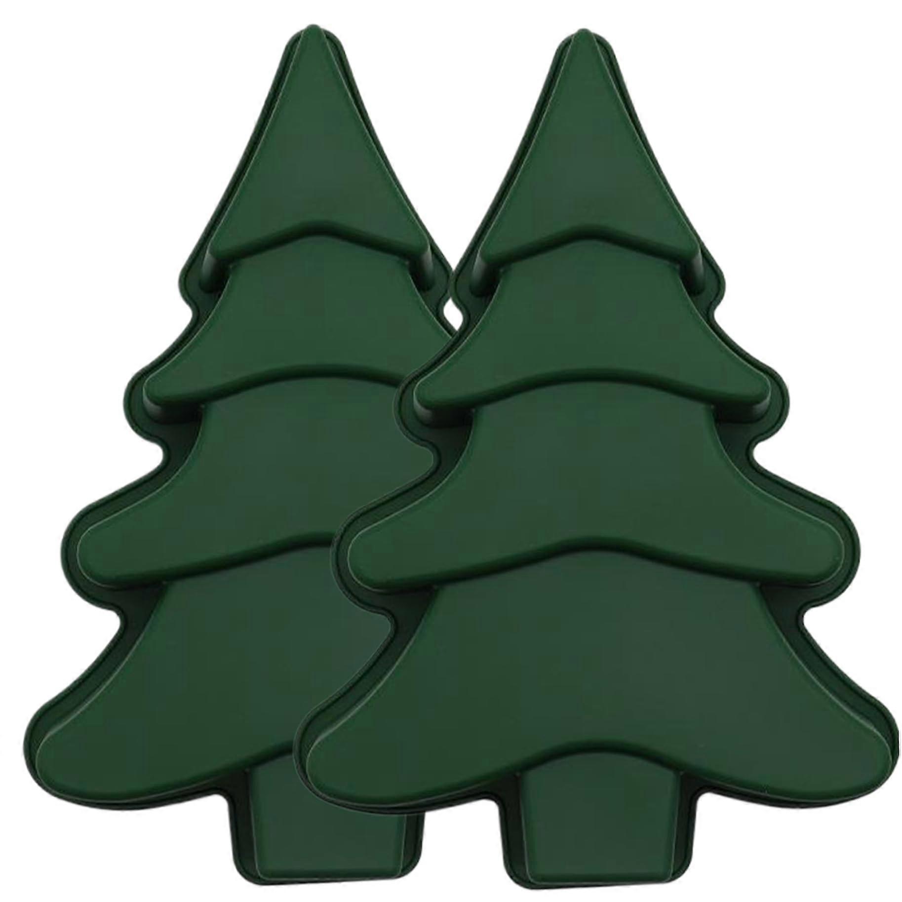 2Pcs Large 3D Christmas Tree Silicone Molds for Cake Chocolate Soap, NonStick Easy Release