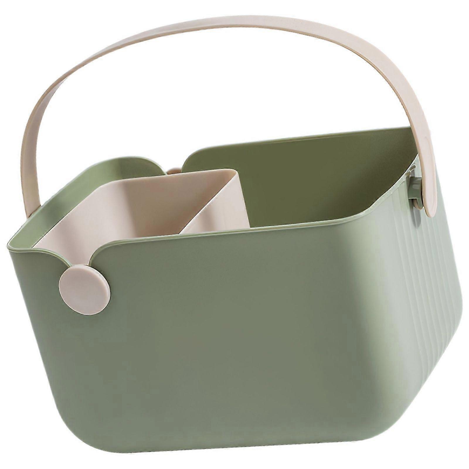 Shower Caddy with Fast Drainage and Detachable Compartment for Travel Toiletries Green