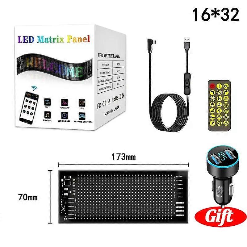 RGB LED Car Sign Animation LED Matrix Pixel Panel DIY Programmable Bluetooth App Control LED Panel Flexible Display Light