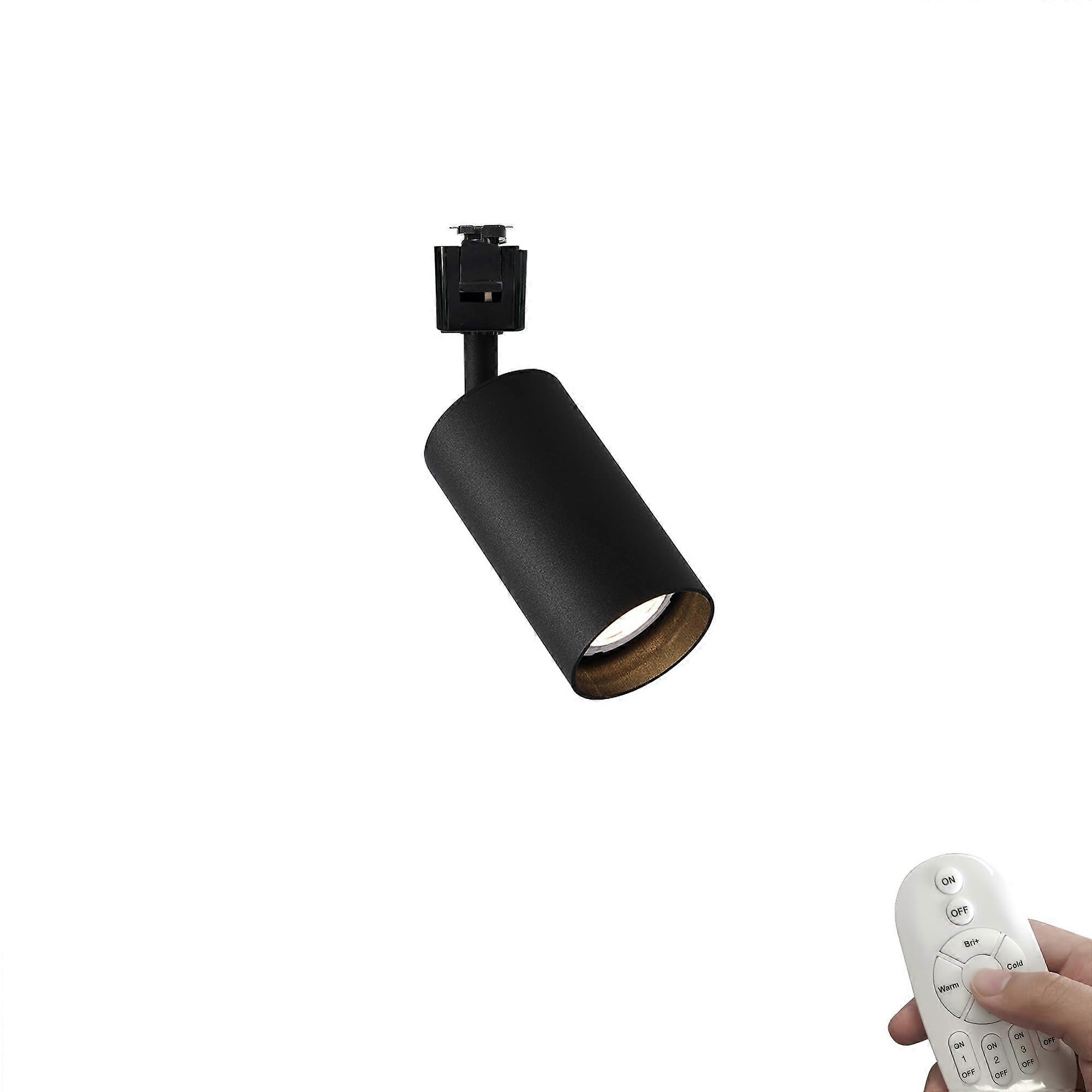 Modern Black GU10 Track Lighting Fixture with Remote Dimmable Control and Adjustable Spotlight Angle
