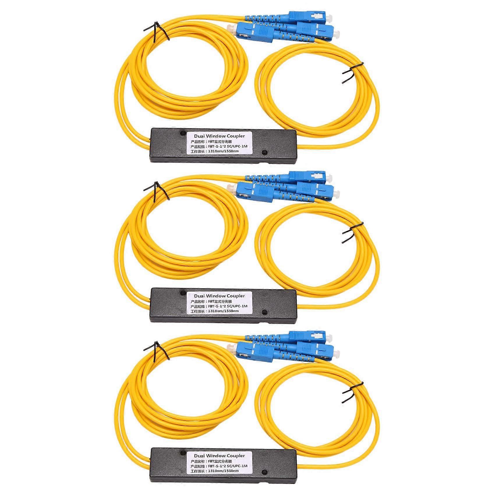 3X Ftth SC UPC 1X2 Plc Singlemode Fiber Optical Splitter Fbt Optical Coupler