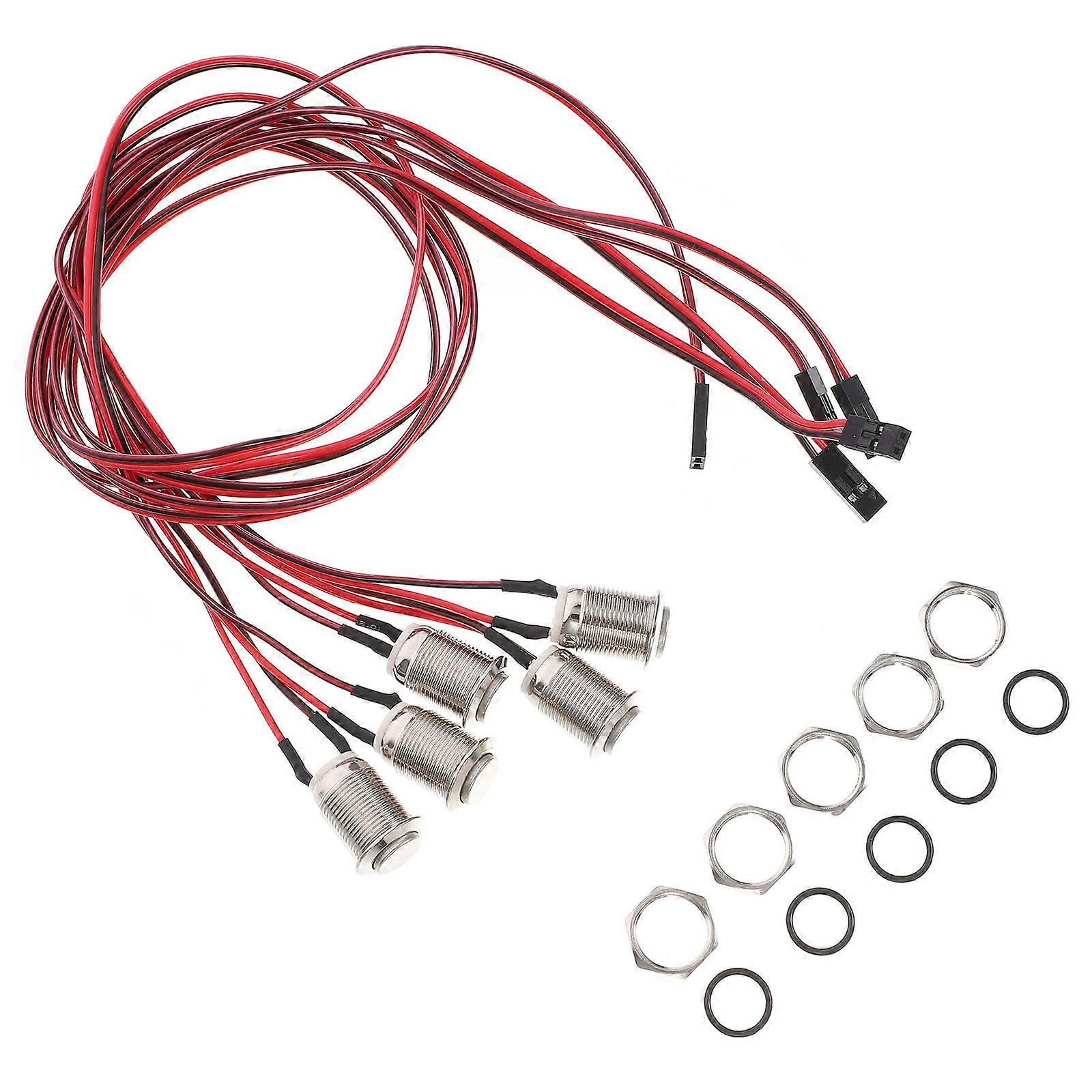 5 Pcs Momentary Push Button for Car Marine Waterproof Push Buttons