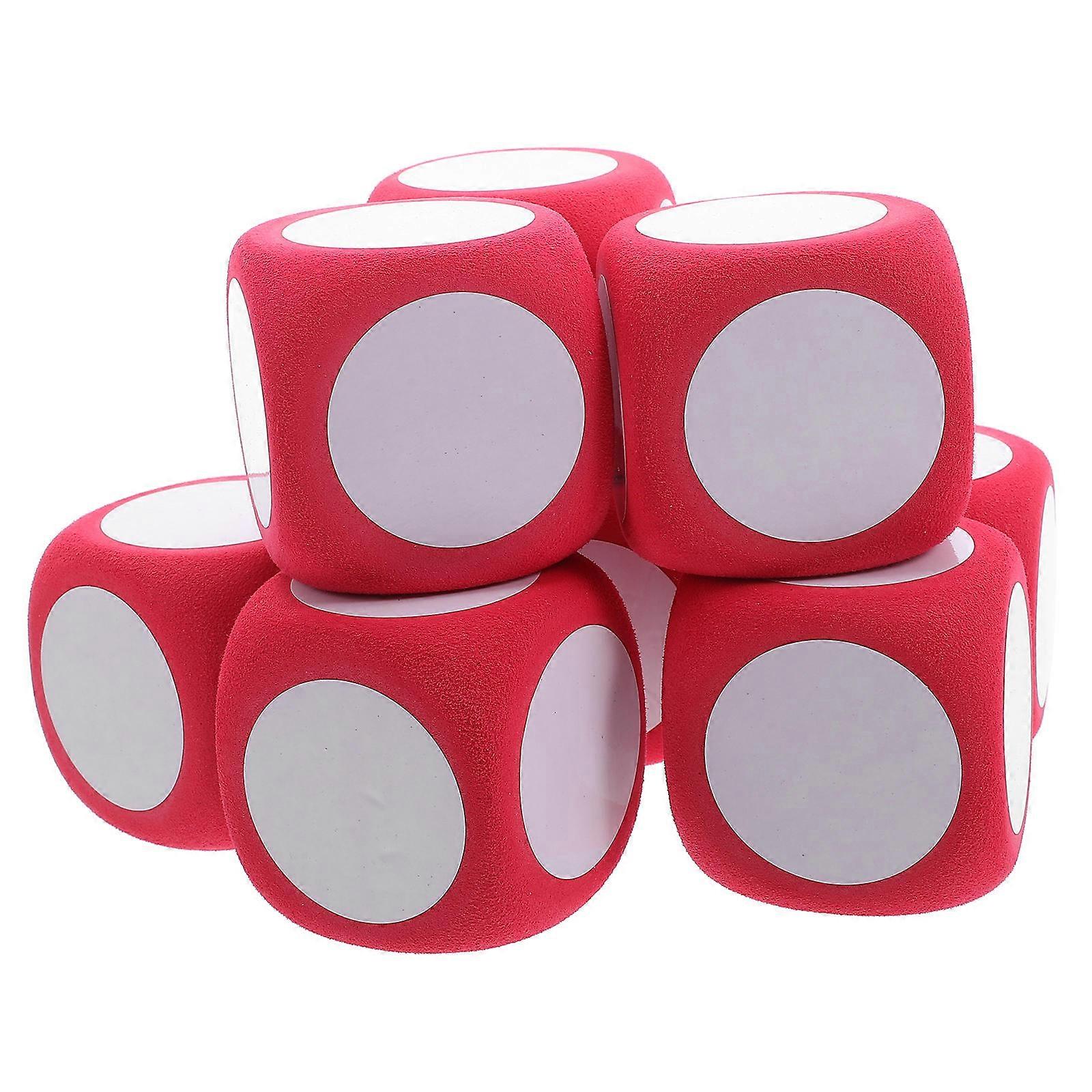 Red Foam Blank for Party Games 8Pcs Writable Dry Erase Cubes
