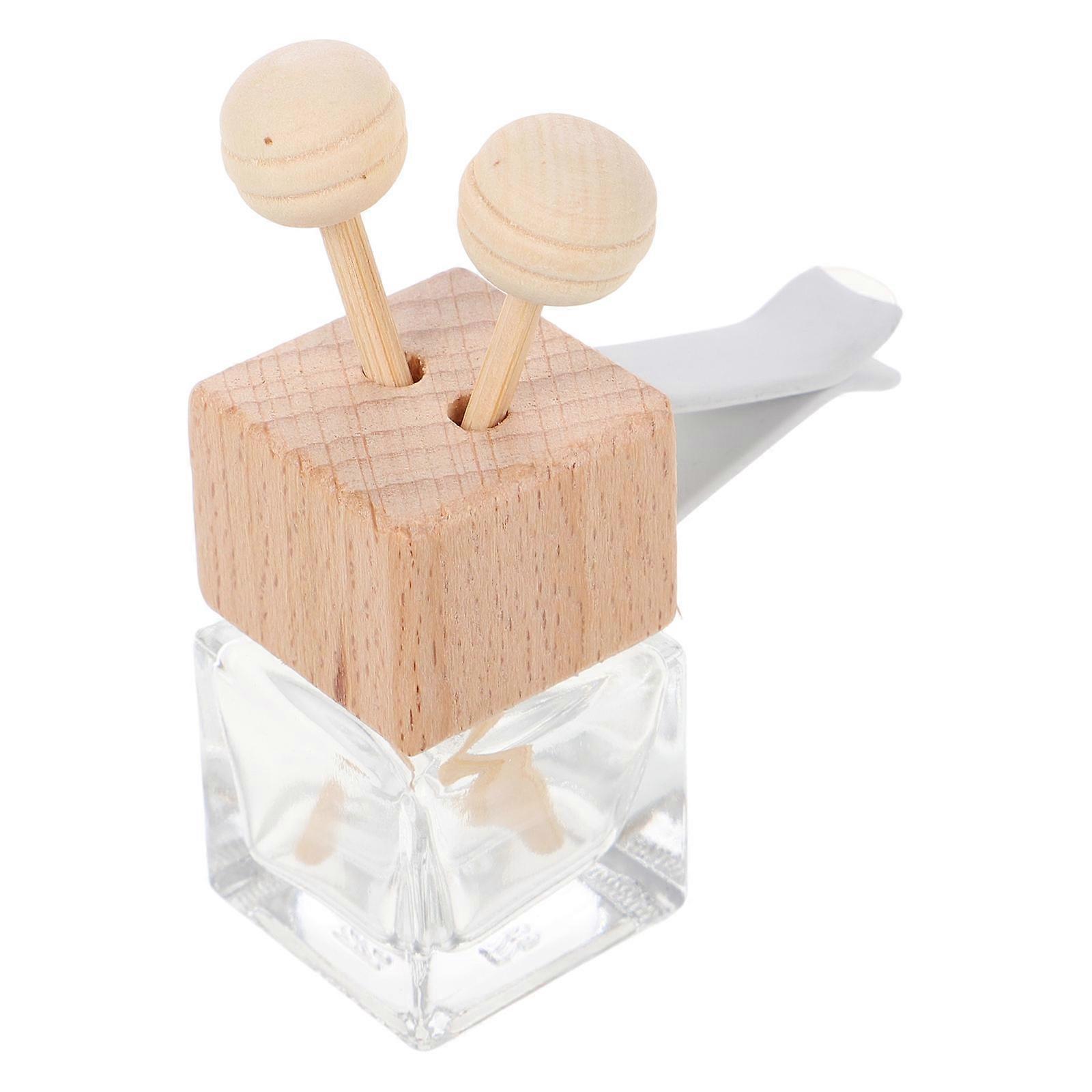 Auto-Lufterfrischer-Ölclip-Glasdiffusor mit Holzkappe