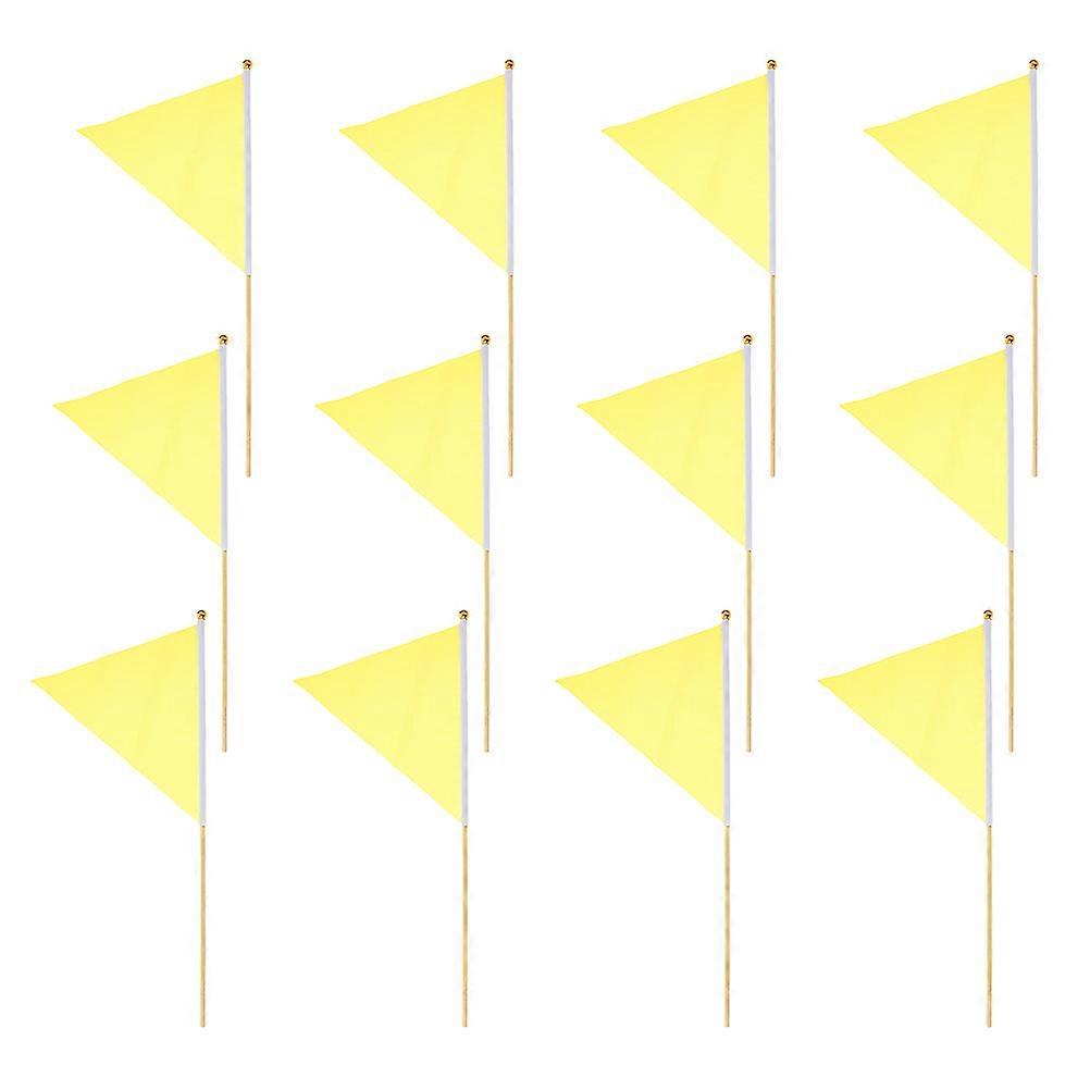 High Visibility Yellow Marking Flags for Yard Construction with 12Pcs