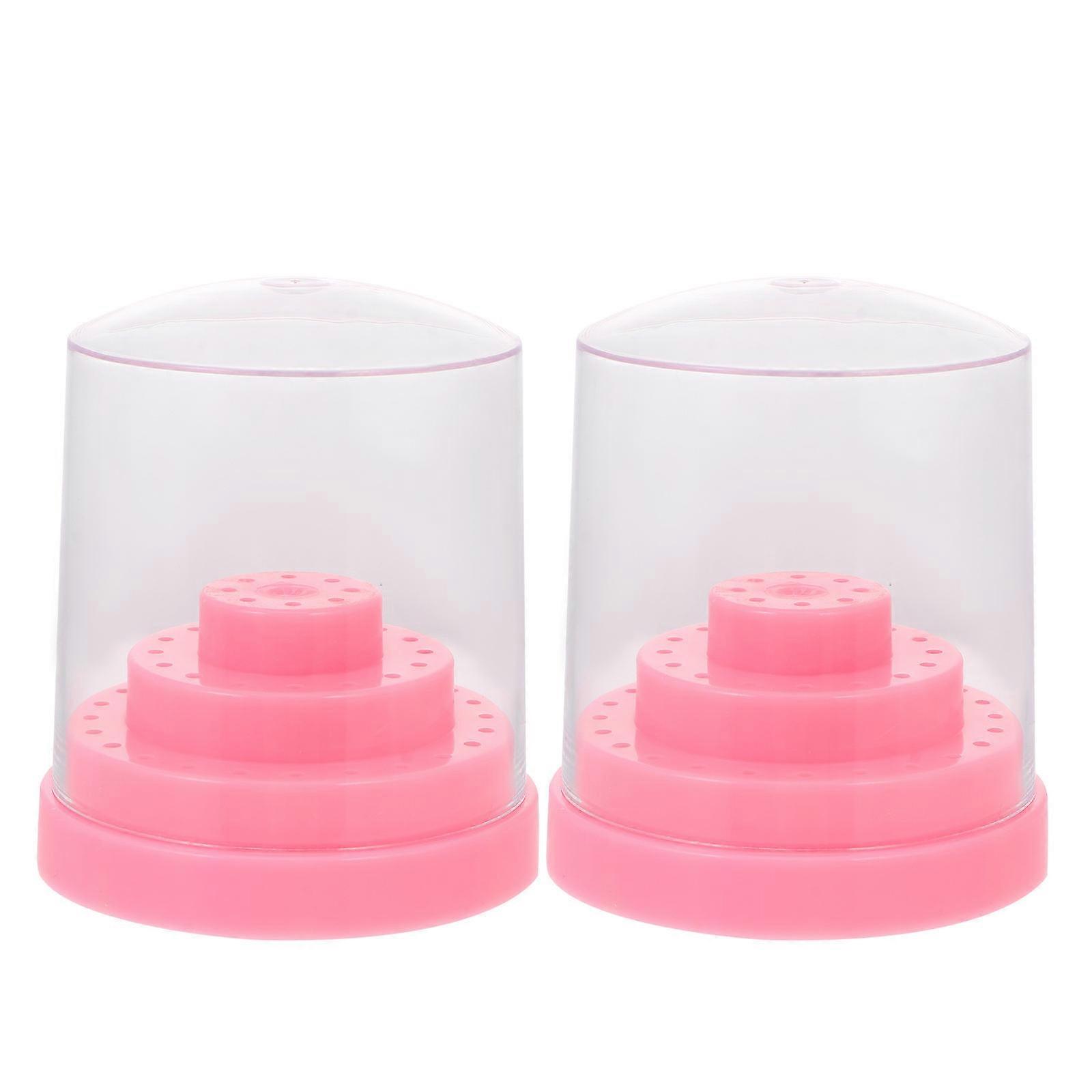 Nail Drill Bits Storage Box Dustproof Holder for 6Pcs Grinding Heads